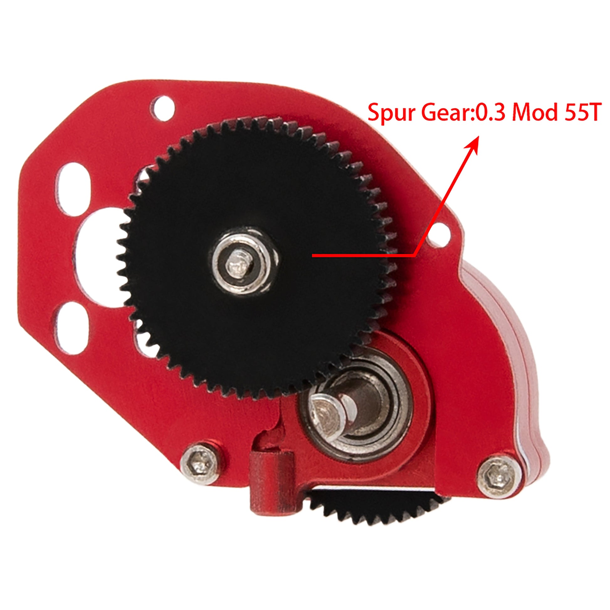 Red Aluminum Assembled Transmission Complete Gearbox for 1/24 Axial SCX24