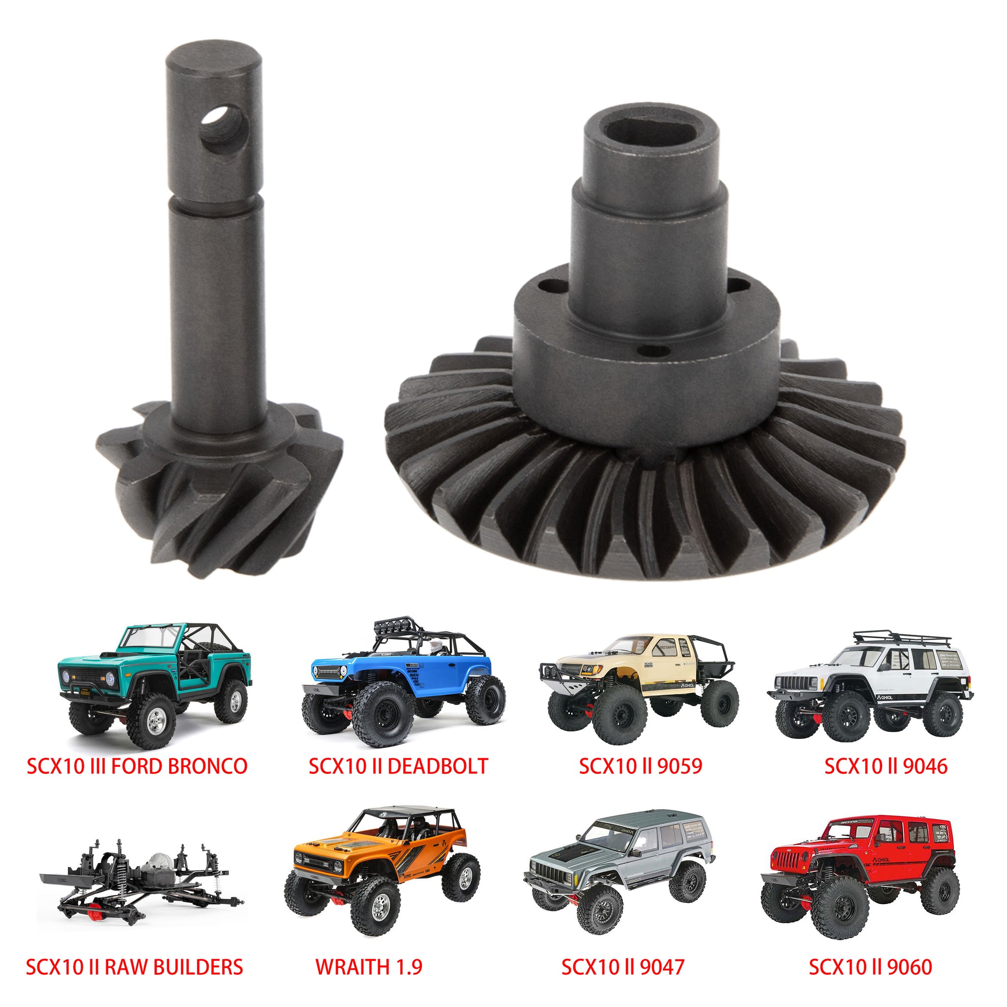 MEUS Racing Steel Front Rear Axle Gears 8T/30T for 1/10 Axial SCX10 II III 90046 AXI03014 AR44 Capra 1.9 UTB