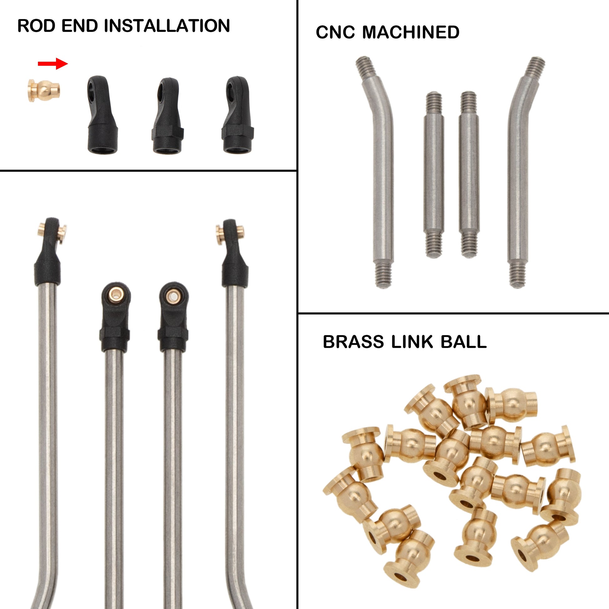 Stainless Steel Steering Links for SCX24 