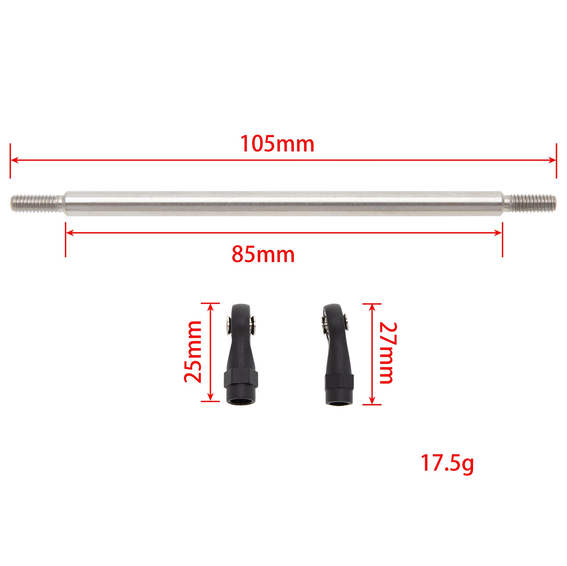 105mm Stainless Steel Link Rods Linkage Kit for TRX-4 SCX10 Tamiya CCO1