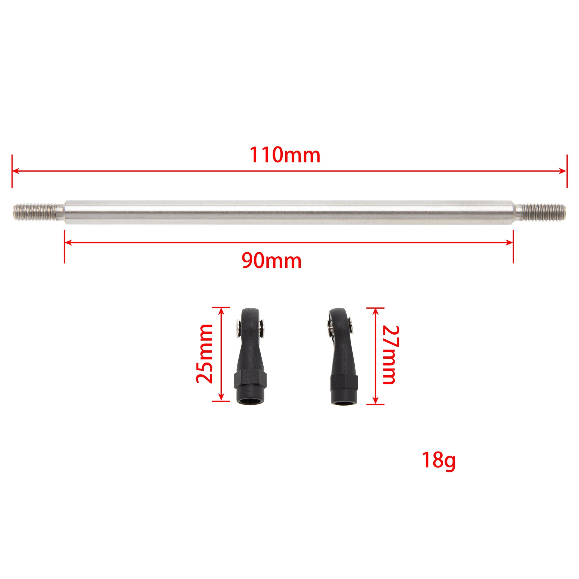 110mm Stainless Steel Link Rods Linkage Kit for TRX-4 SCX10 Tamiya CCO1