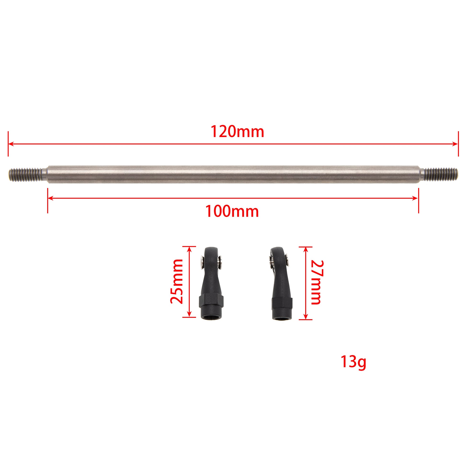 120mm Stainless Steel Link Rods Linkage Kit for TRX-4 SCX10 Tamiya CCO1