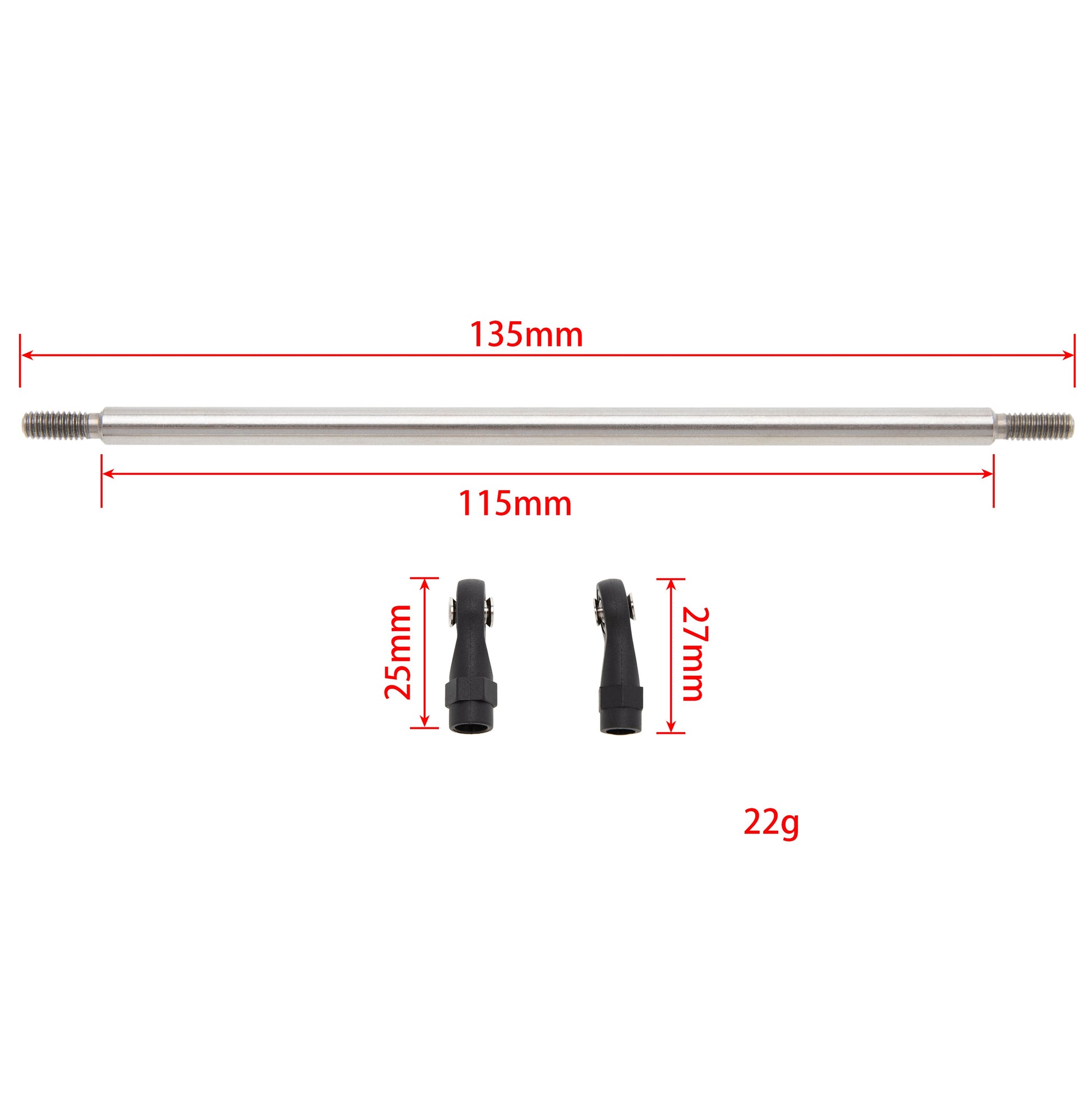 135mm Stainless Steel Link Rods Linkage Kit for TRX-4 SCX10 Tamiya CCO1