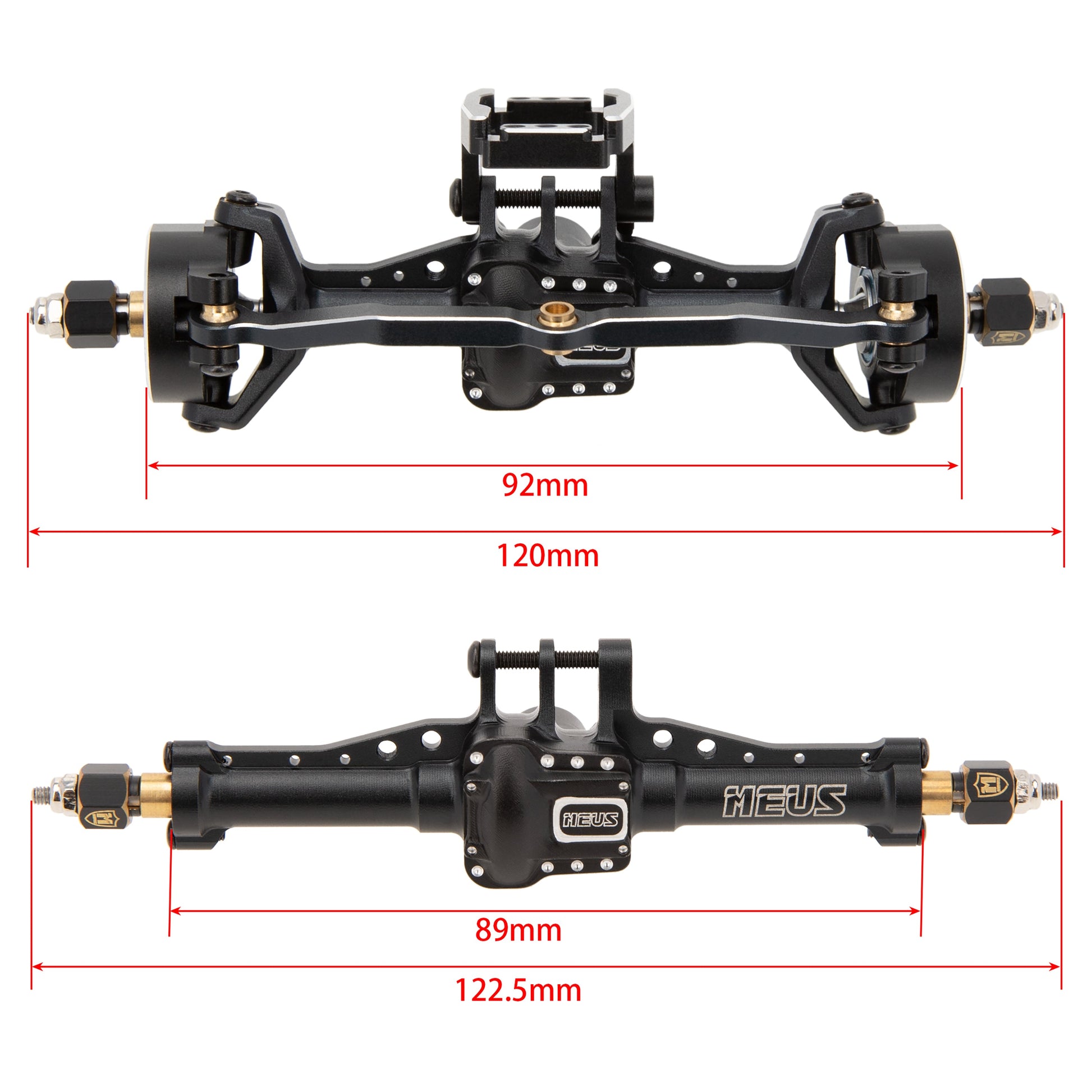 Aluminum Front and Rear Axle Assembly Kit TRX4M Axle size