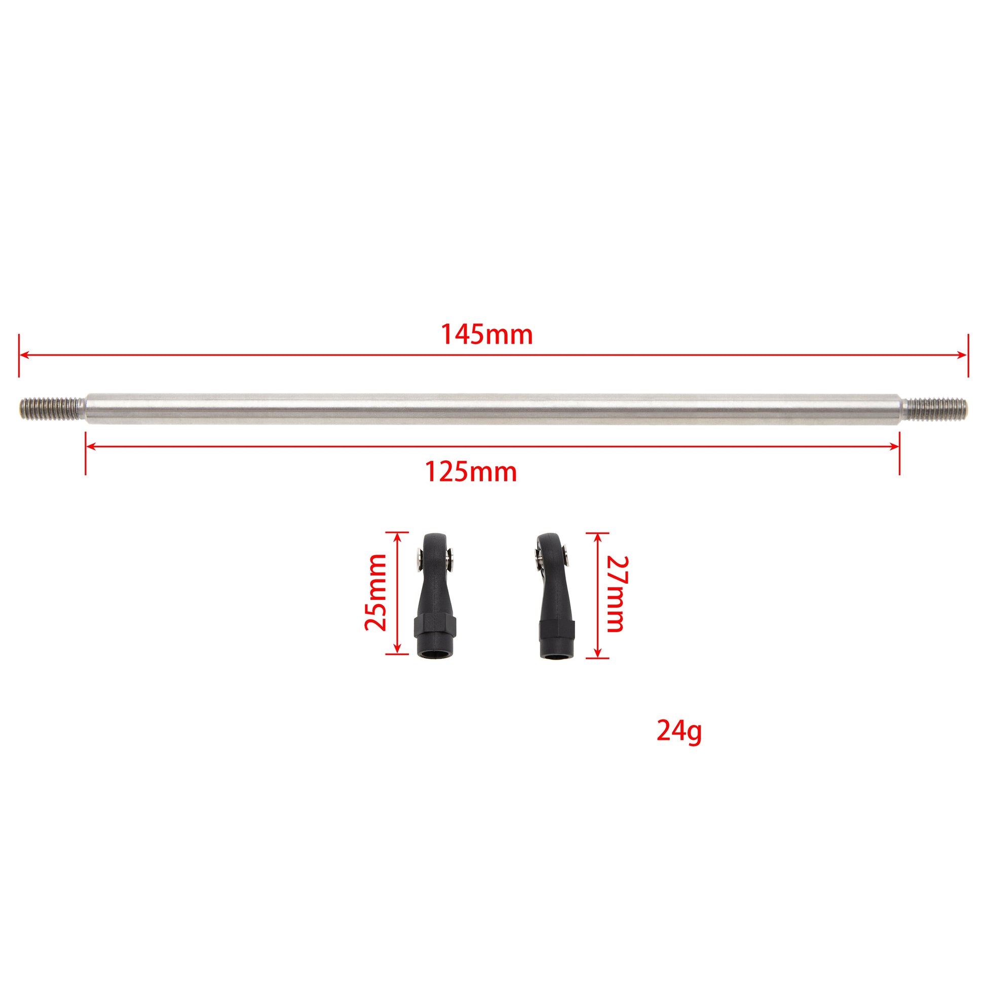 145mm Stainless Steel Link Rods Linkage Kit for TRX-4 SCX10 Tamiya CCO1