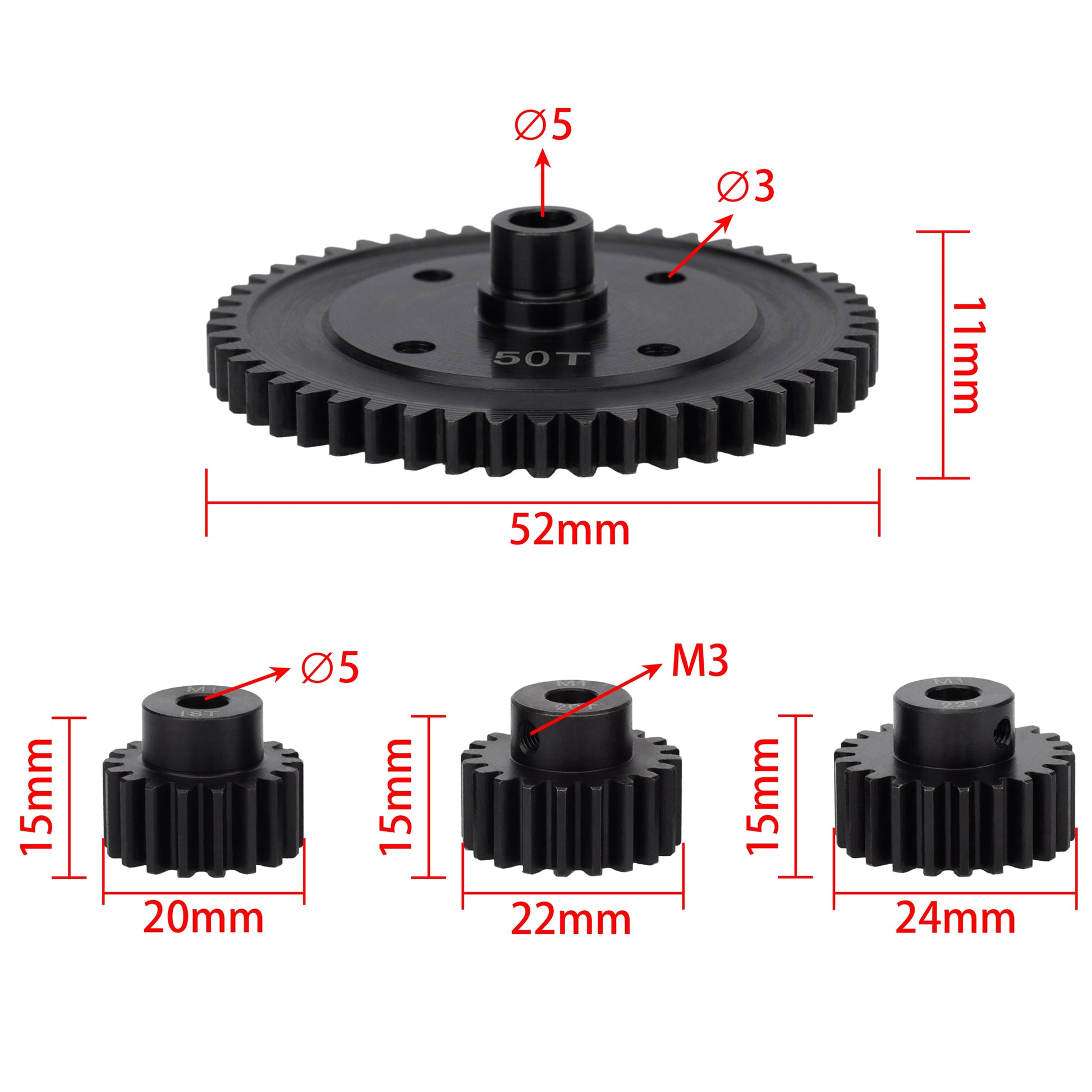 50T 18T 20T 22T gears