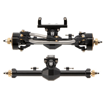 Black Isokinetic 3-Section CVD Front and Rear Axles for SCX24 