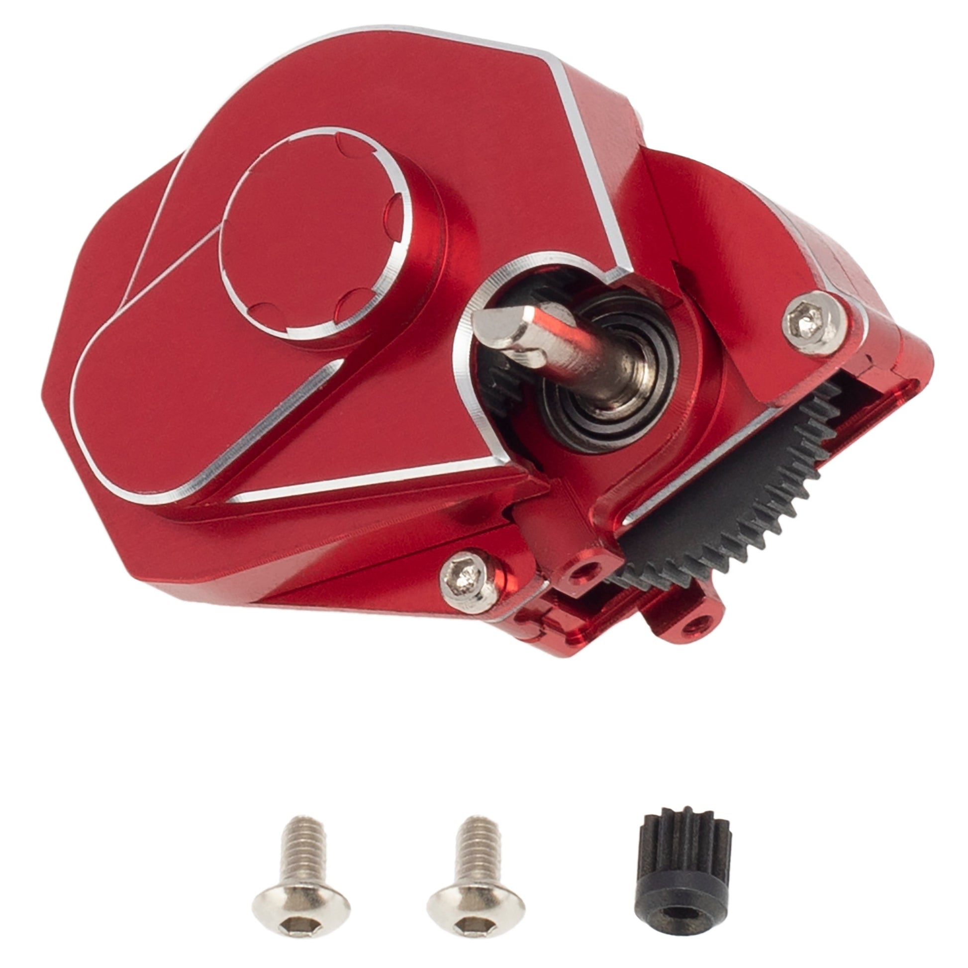 Red Aluminum Assembled Transmission Complete Gearbox for 1/24 Axial SCX24