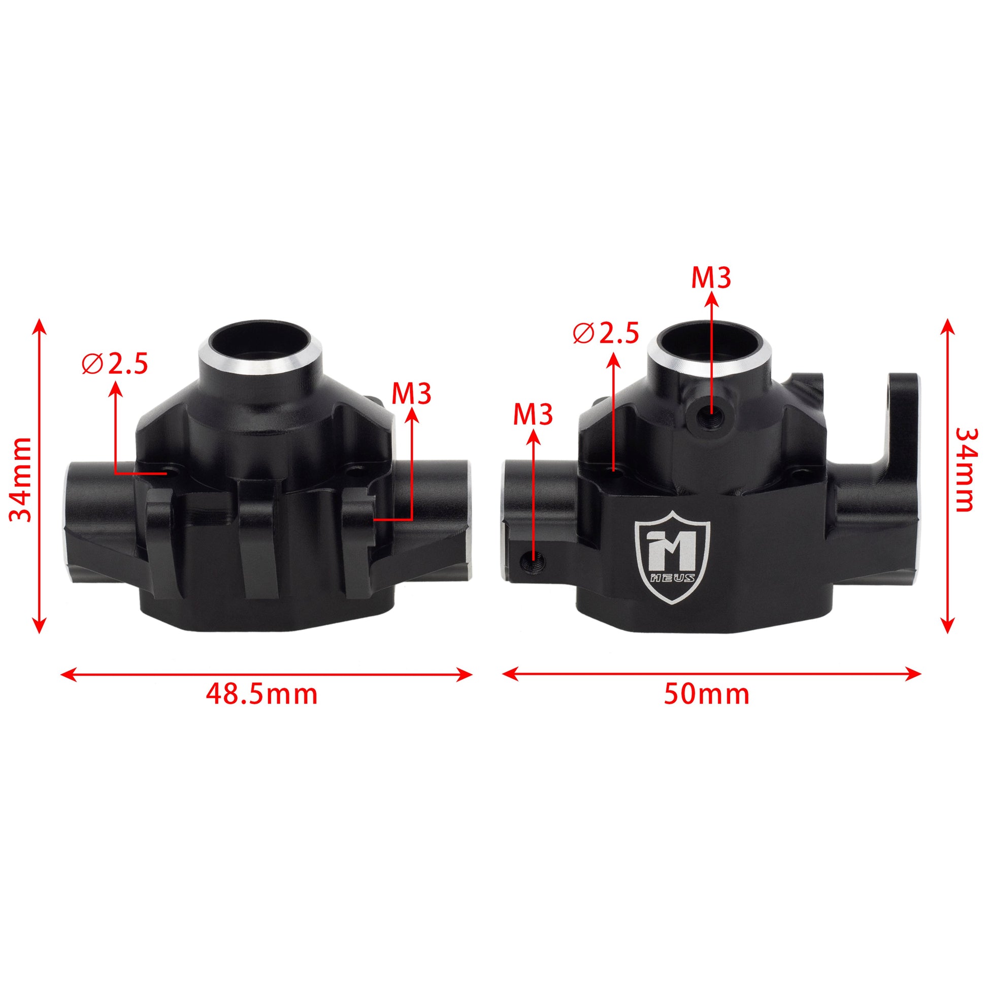  Aluminum Front and Rear Axle Center 3rd Member Housing for Axial 1/10 SCX10 PRO 