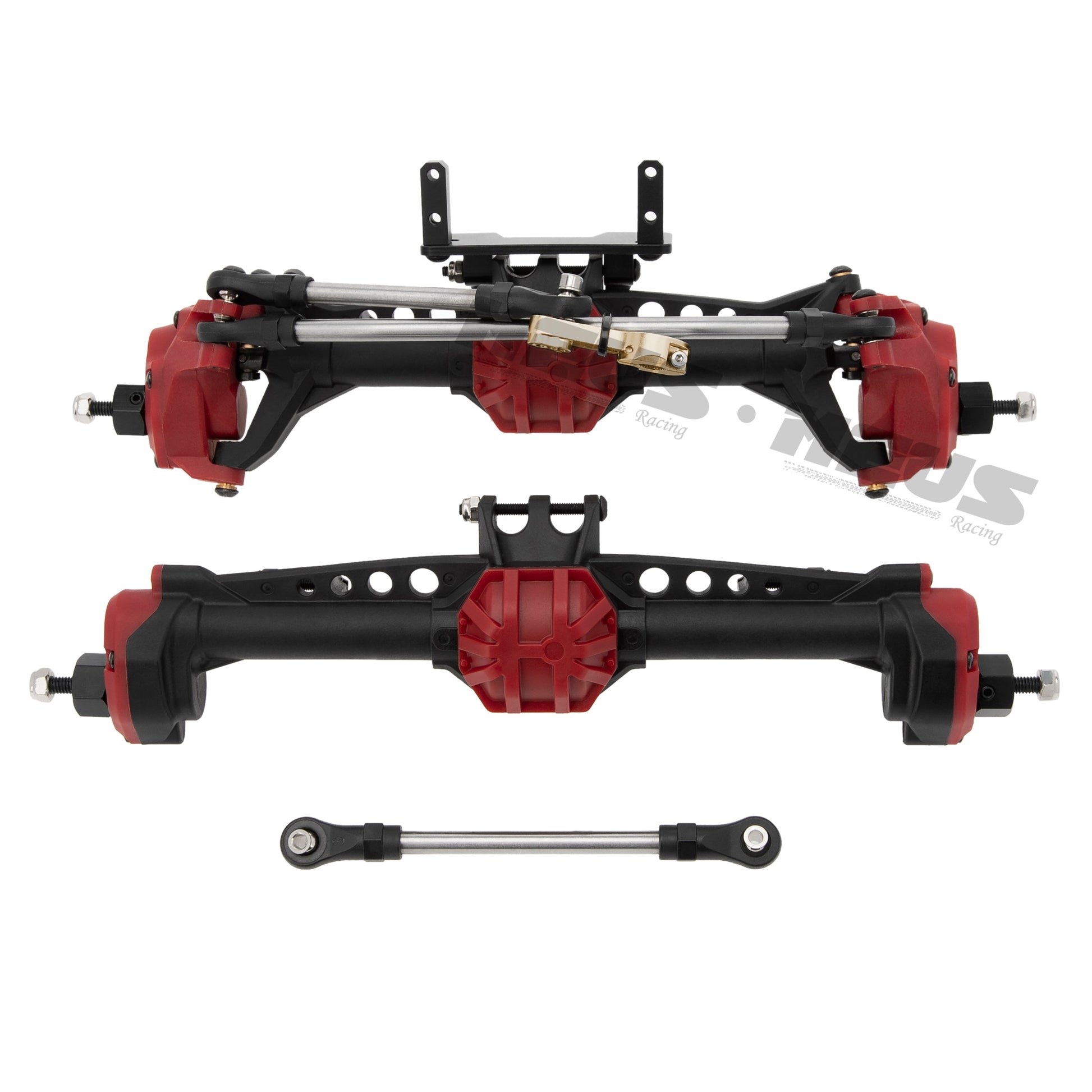 Red Black Plastic Nylon Front & Rear Portal Axle for 1/10 RC Car