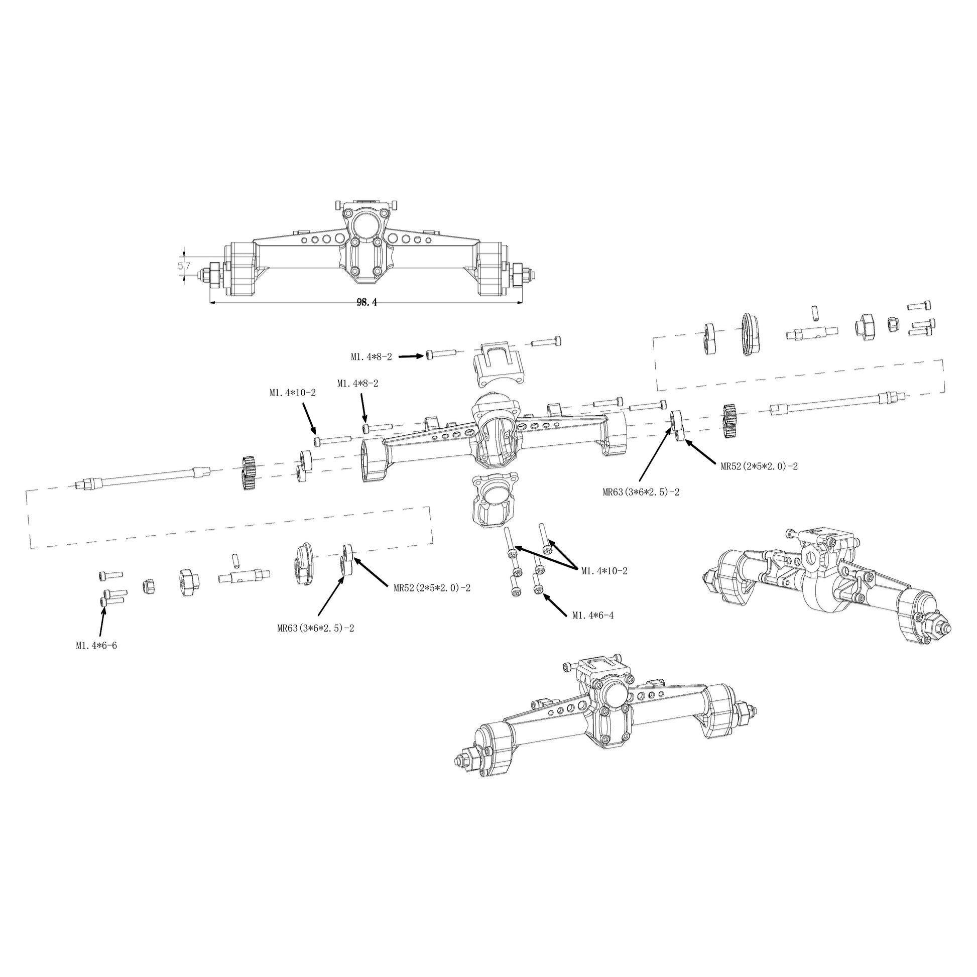 Rear Portal Axle Exploded view