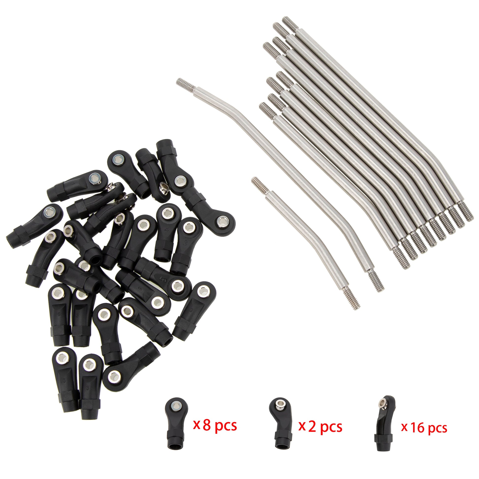 MEUS Racing 1/10 Stainless Steel Links 313 Wheelbase Links Set for Axial SCX10 II