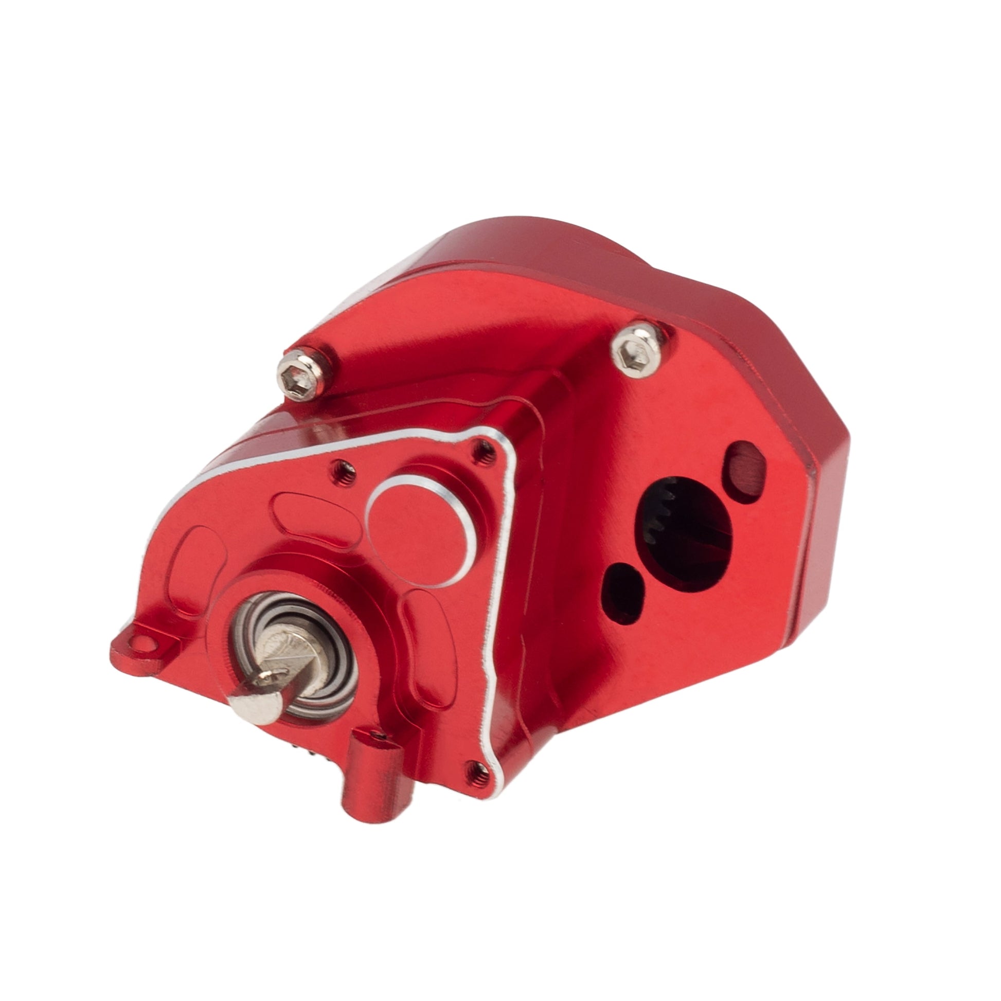 Red Aluminum Assembled Transmission Complete Gearbox for 1/24 Axial SCX24