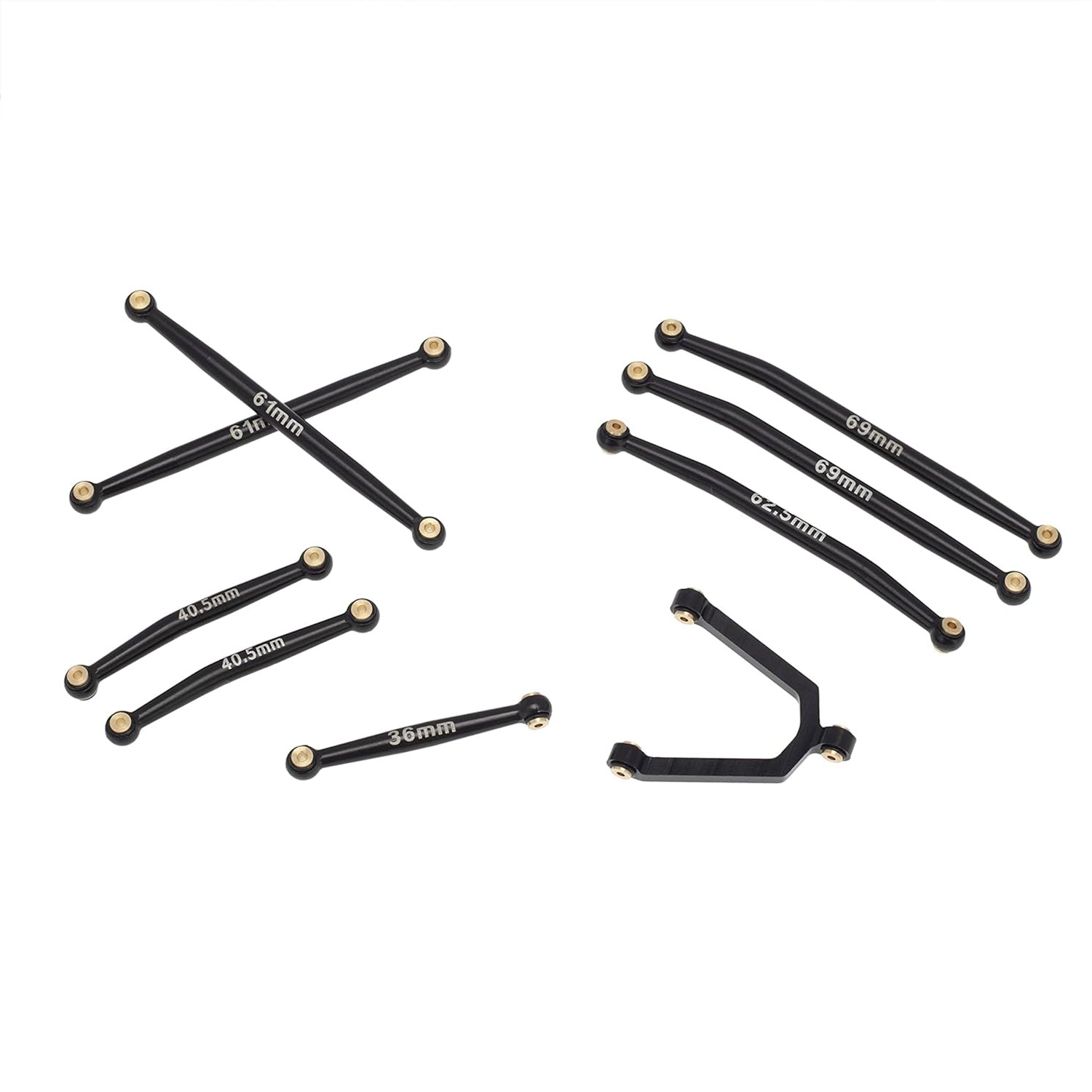 Black Aluminum Alloy Chassis Tie Rod and Steering Rod Kit for Axial SCX24