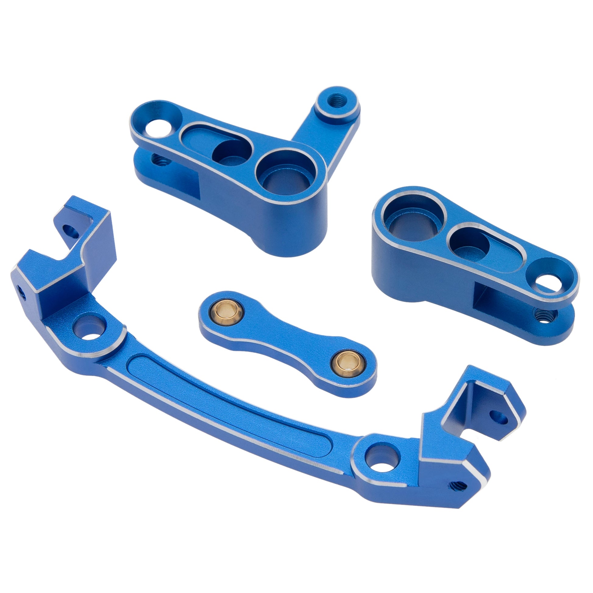 Blue Aluminum Alloy Steering Parts Set for ARRMA 1/8 Mojave 4X4 4S BLX