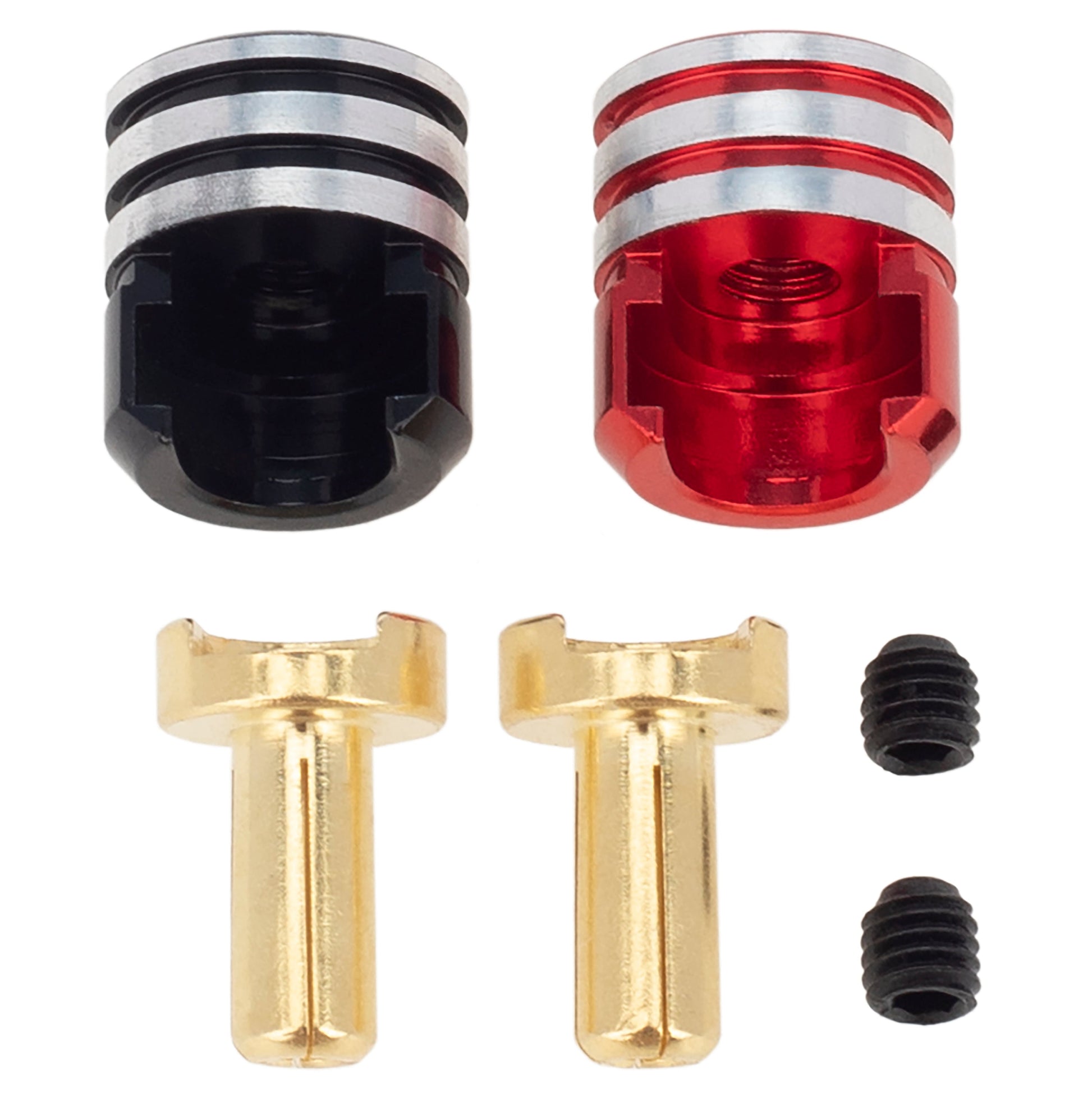 4Pcs 4mm Lower Heatsink Bullet Plug Grips 2Black/2Red