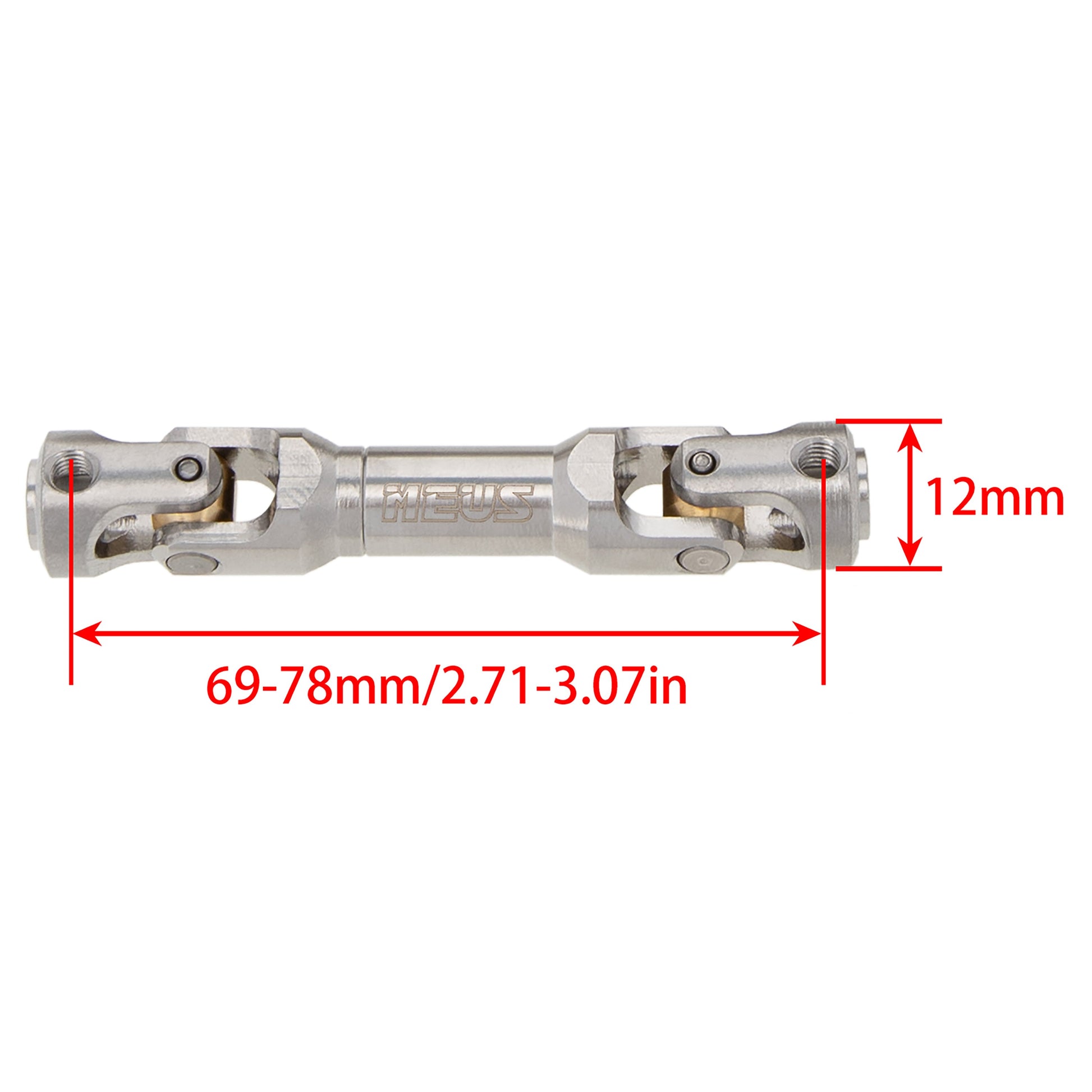 69MM Stainless Steel Internal Spline Universal Drive Shaft for 1/10 SCX10 TRX4