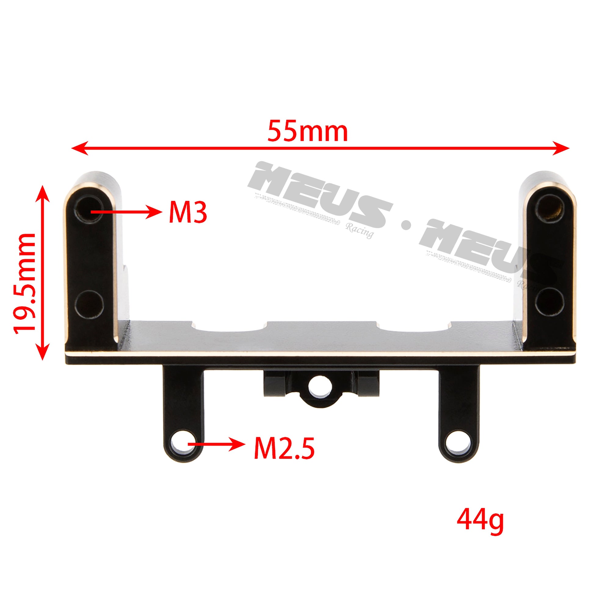 Meus Racing 1/18 RC Model Car Brass Front Servo Mount size