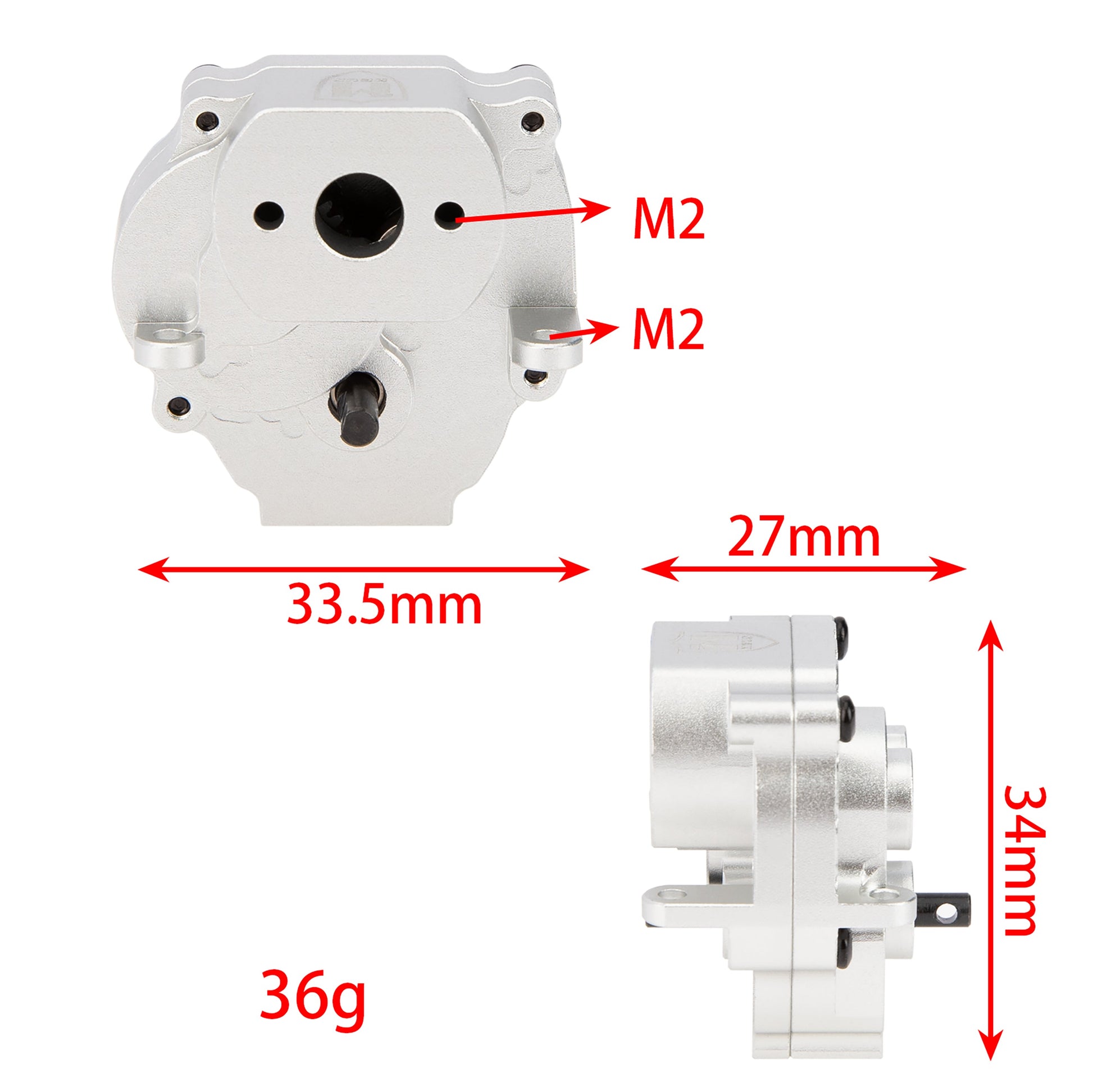 Silver Aluminum Complete Transmission size For 1/18 TRX4M