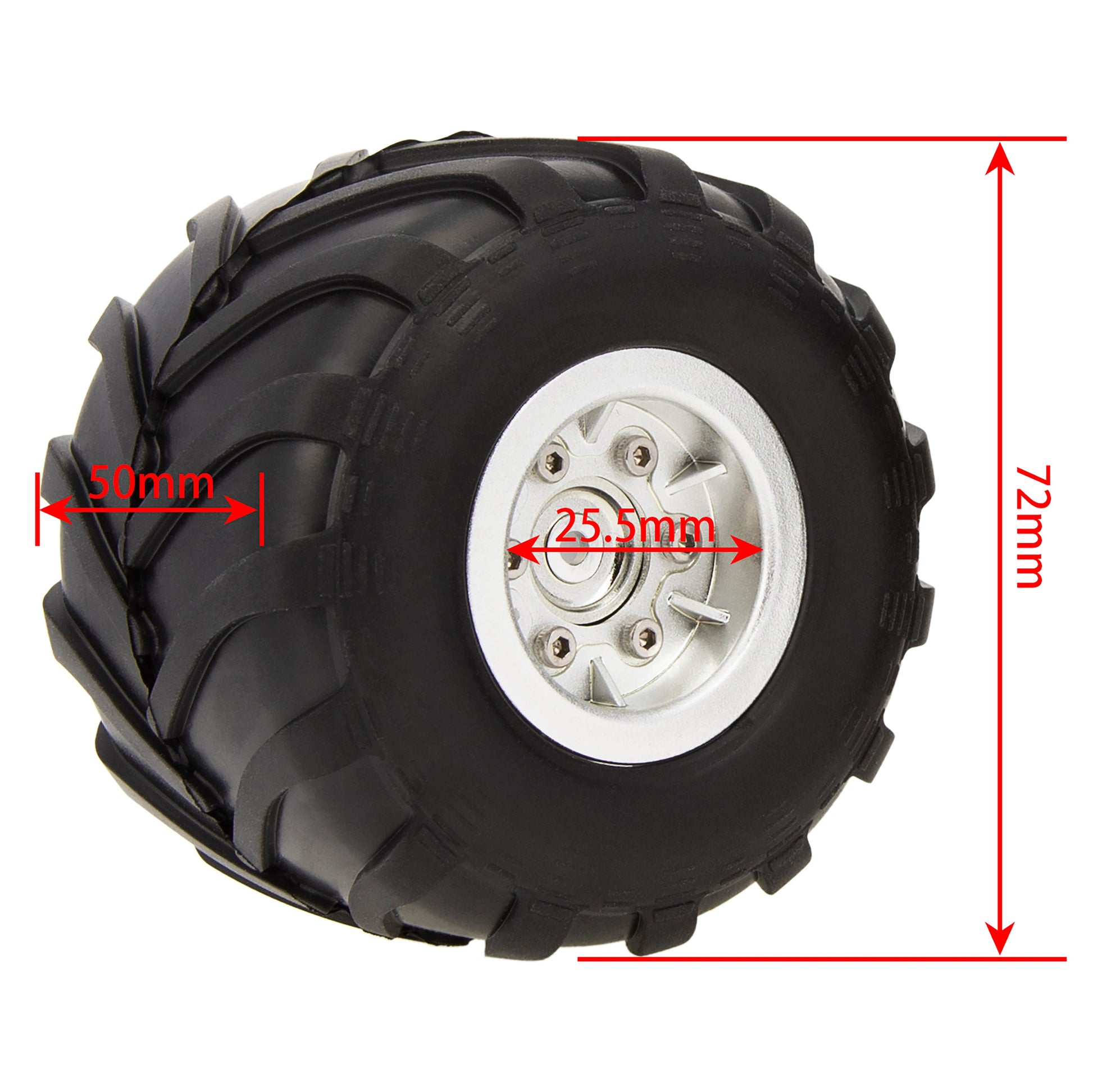 1.0" RC Monster Truck Rim Tire Set for Axial SCX24 FMS FCX24 TRX4M