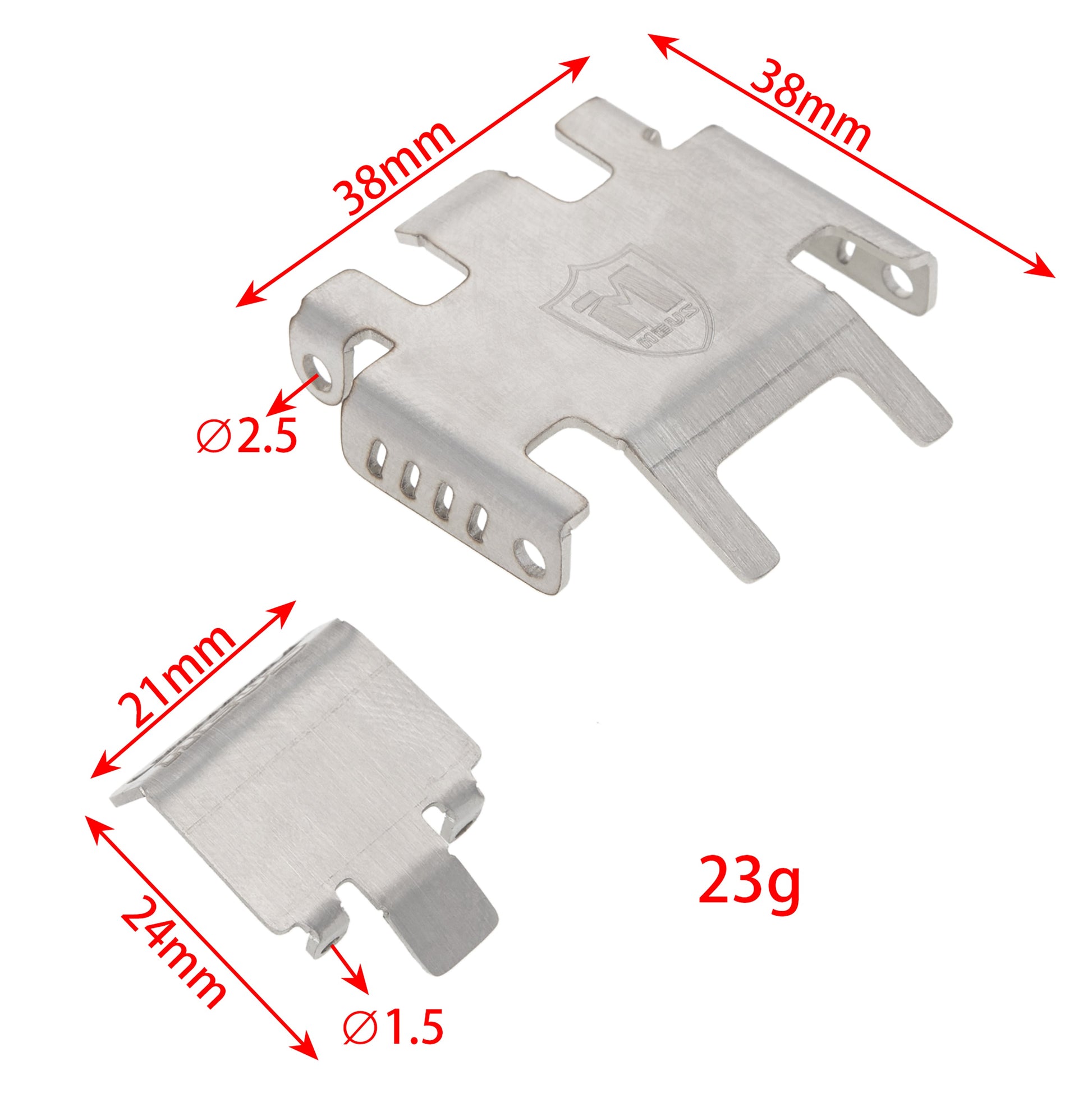 TRX4M Stainless Steel Chassis Armor Axle Protector size