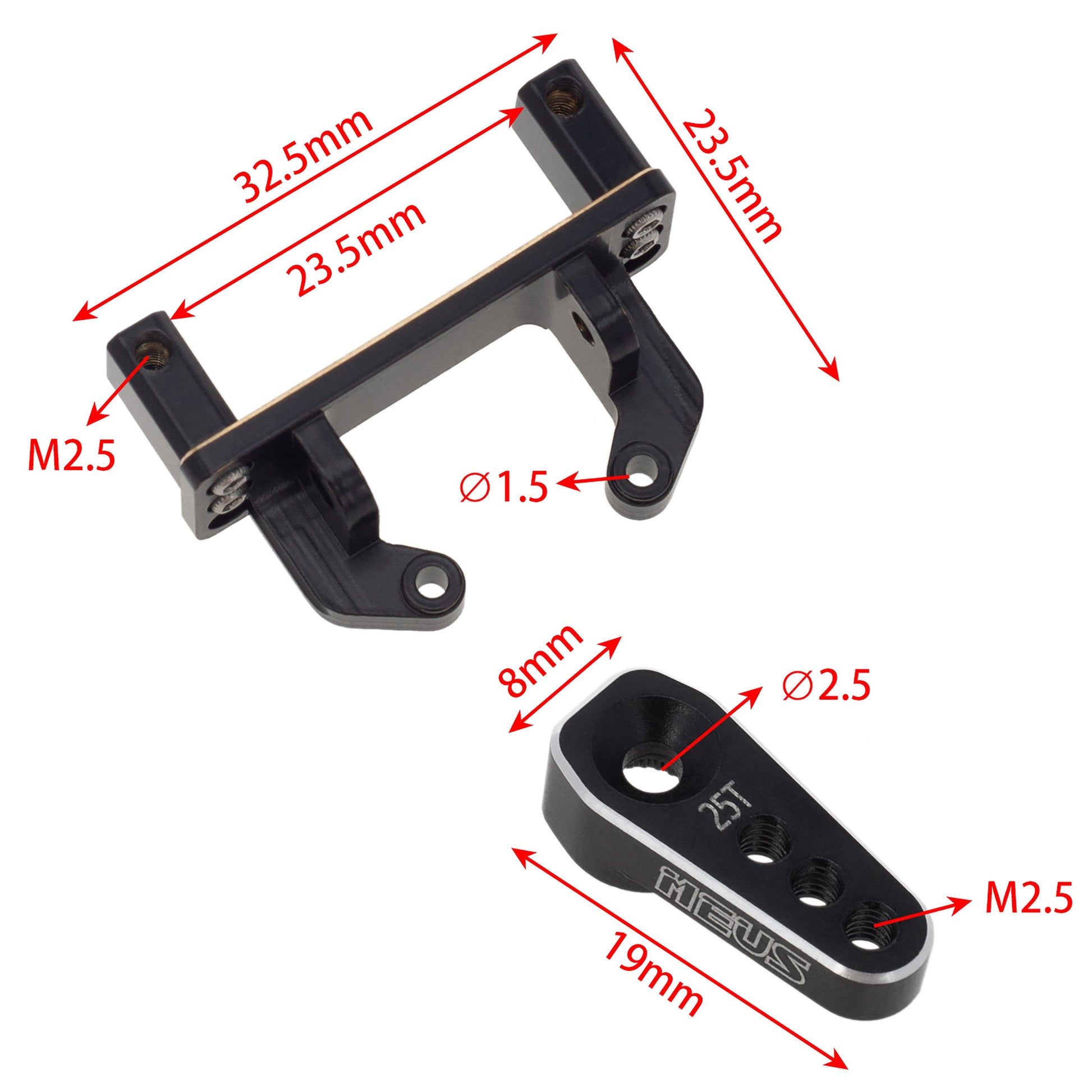 Brass Servo Mount & Horn size for TRX4M