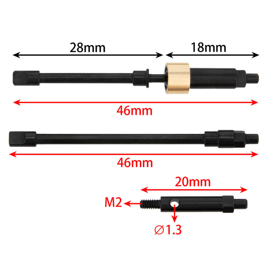 Metal CVD Dogbone Front Rear Axle Shaft Set Size