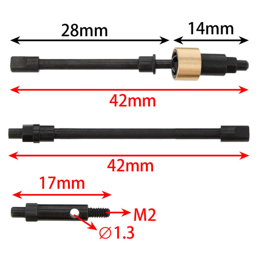 Metal CVD Dogbone Front Rear Axle Shaft Set Size