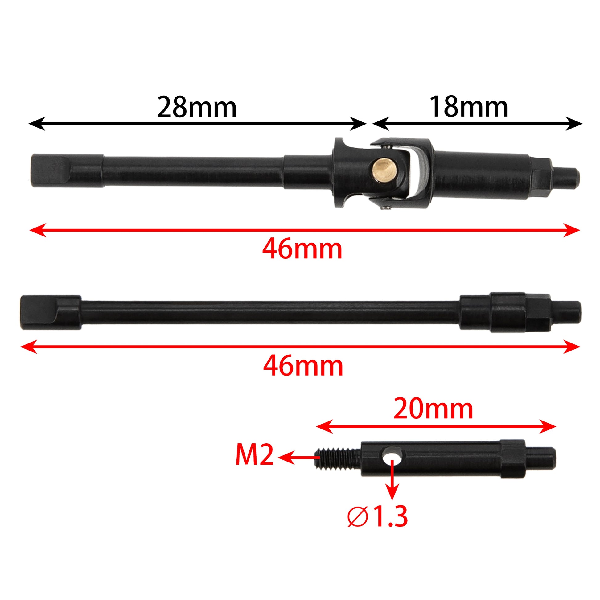 Universal Joint Drive Shaft Cross Knot CVD Drive Kit Size for SCX24 