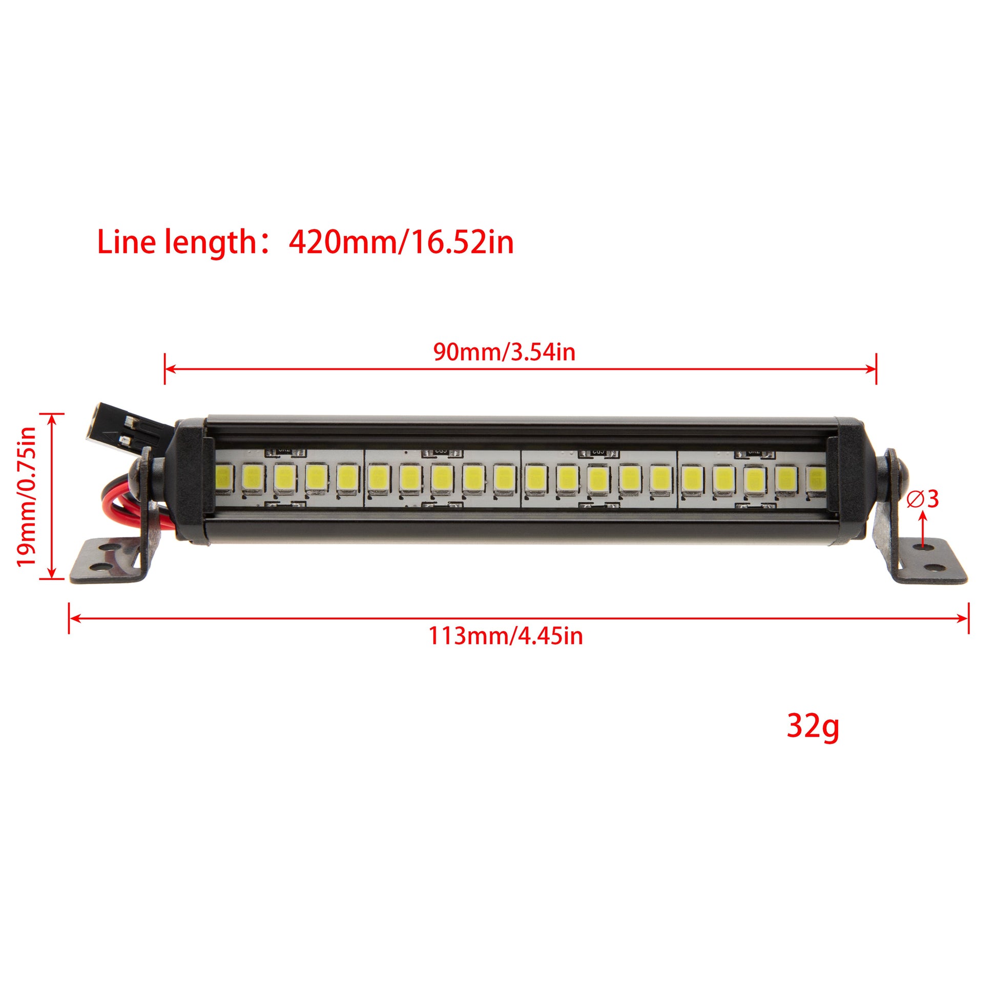 Roof Light Bar 20 LED Lights size for 1/10 RC Car