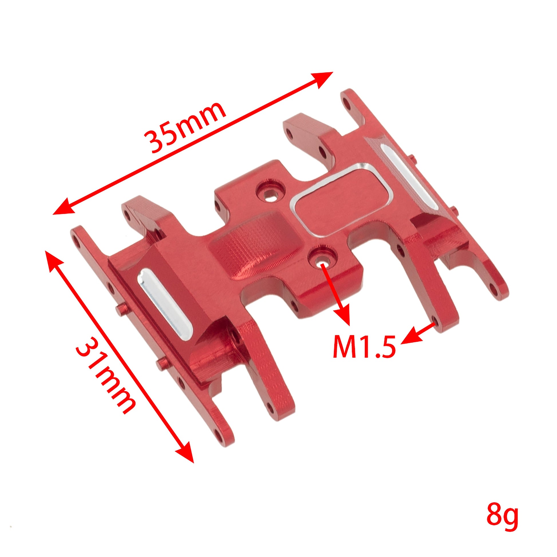 Red Center Transmission Skid Plate size for Axial SCX24 90081 Wrangler.