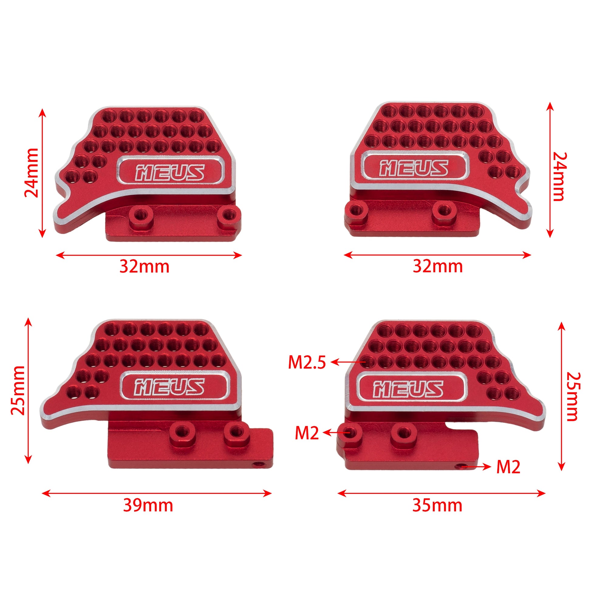 Red porous adjustable shock absorber bracket size for TRX4M