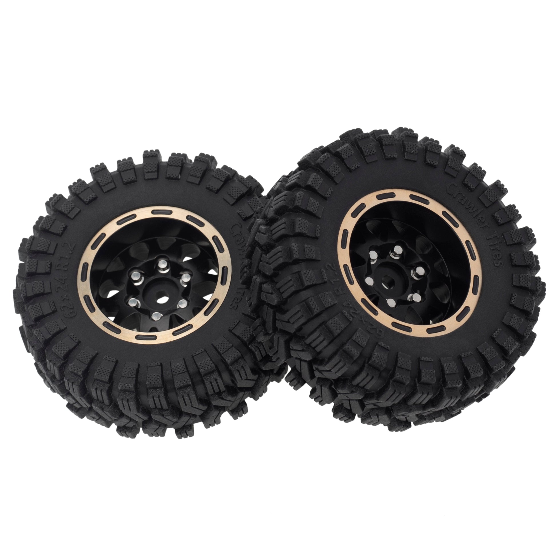 MEUS Racing 1.2-inch Beadlock Wheels Brass 1.0(plus) Wheel & Tire Set