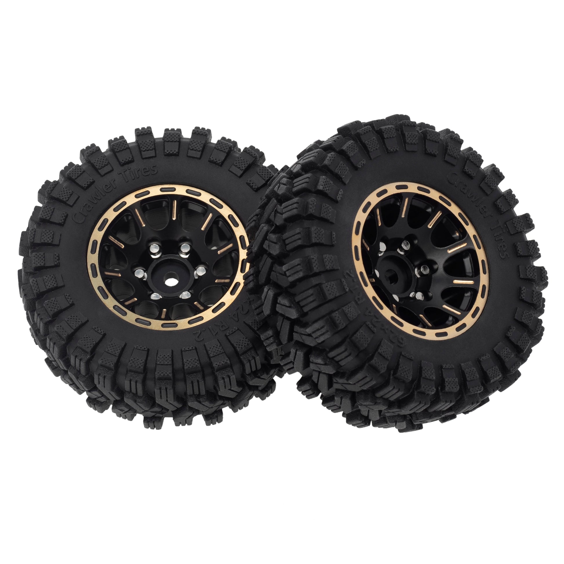 MEUS Racing 1.2-inch Beadlock Wheels Brass 1.0(plus) Wheel & Tire Set