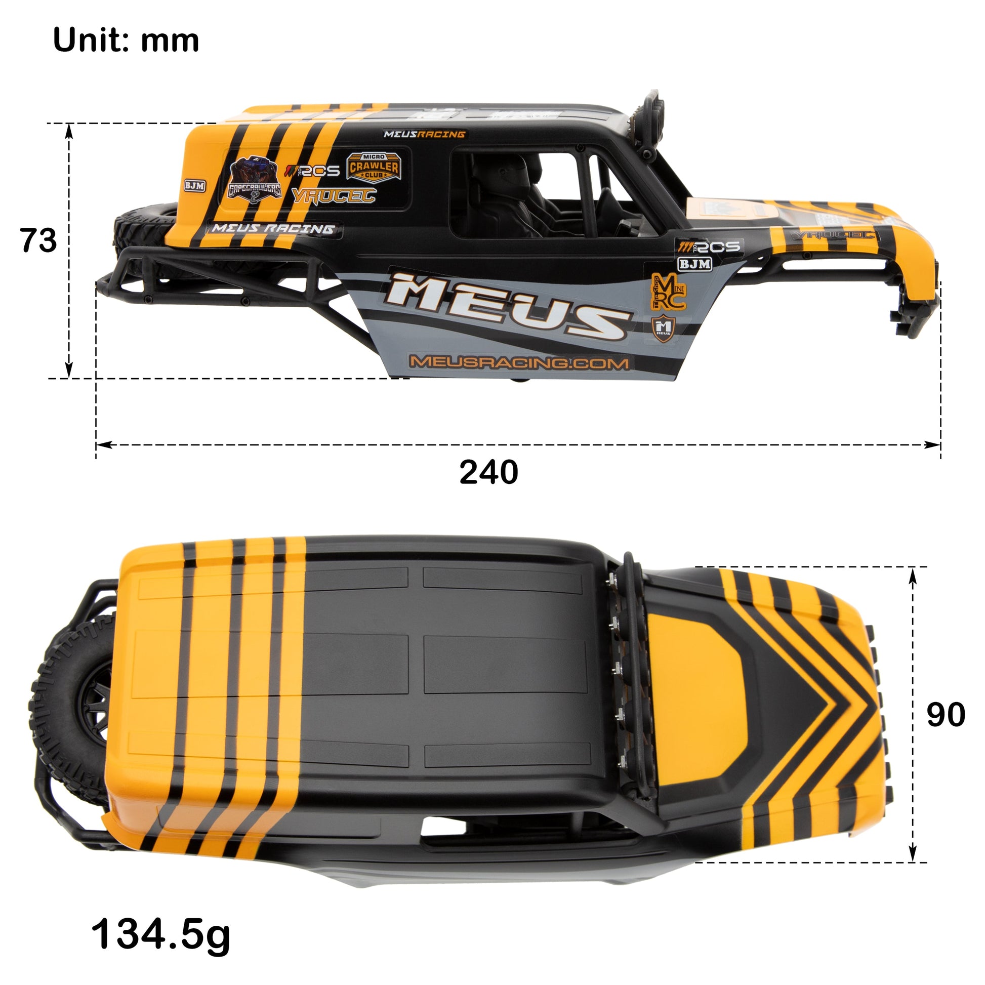 Orange MB18 Body & Chassis Frame Kit  size for TRX4M