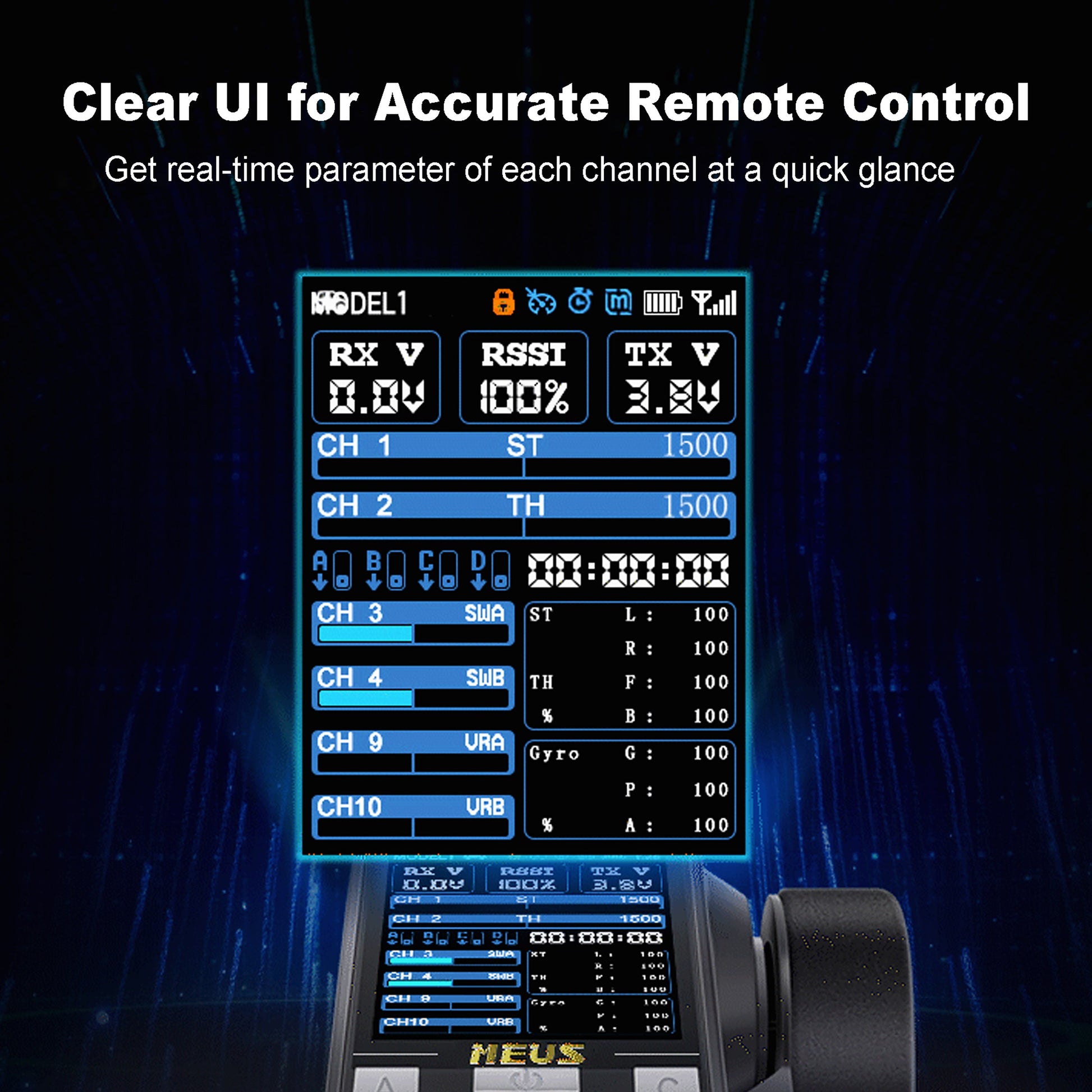 RC Transmitter with Clear UI