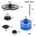 Blue Metal Differential Case Steel Spur Main Gear size for 1/10 Tamiya TT02 TT02B XV02 