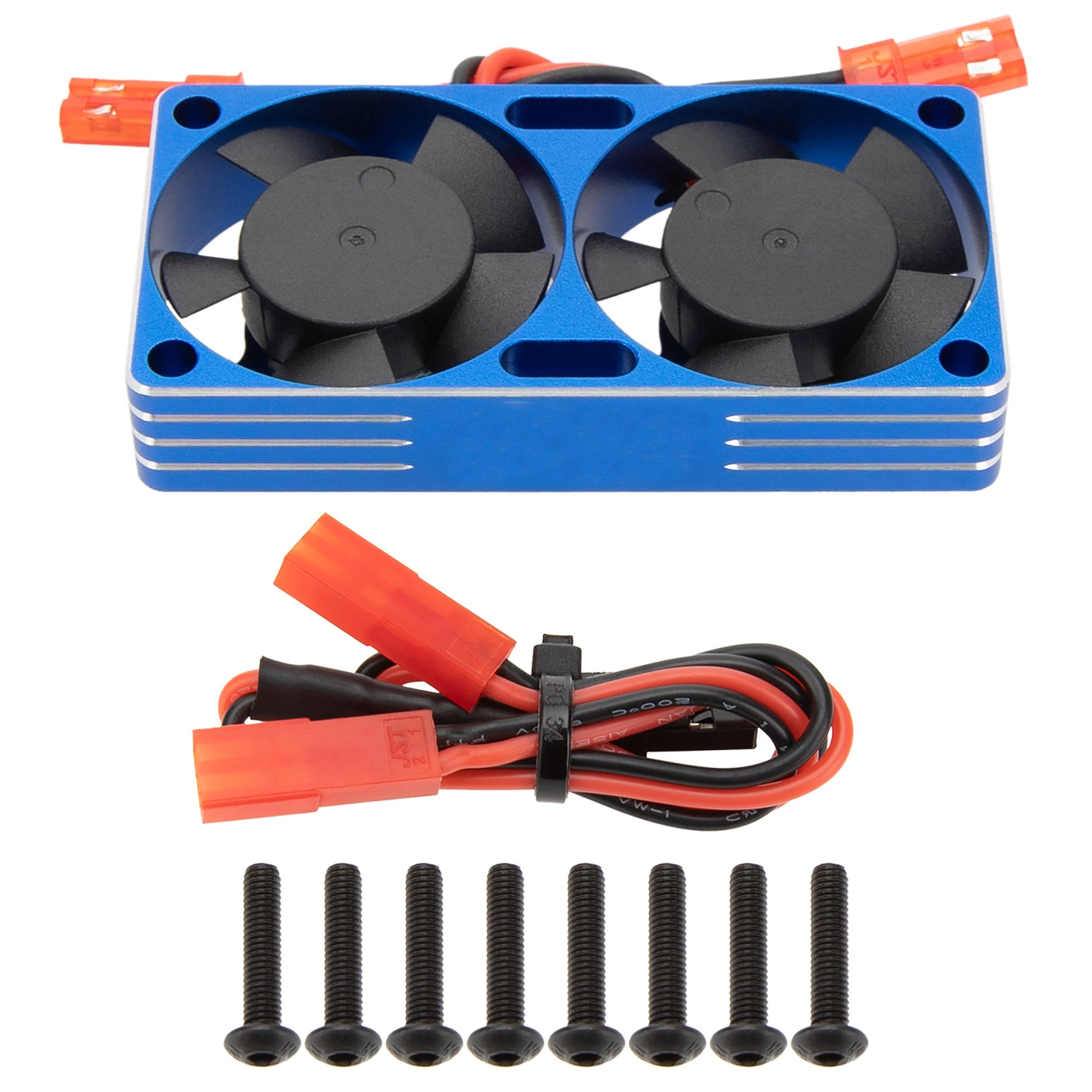 Blue RC Motor Dual Cooling Fan Heatsink 25000 RPM