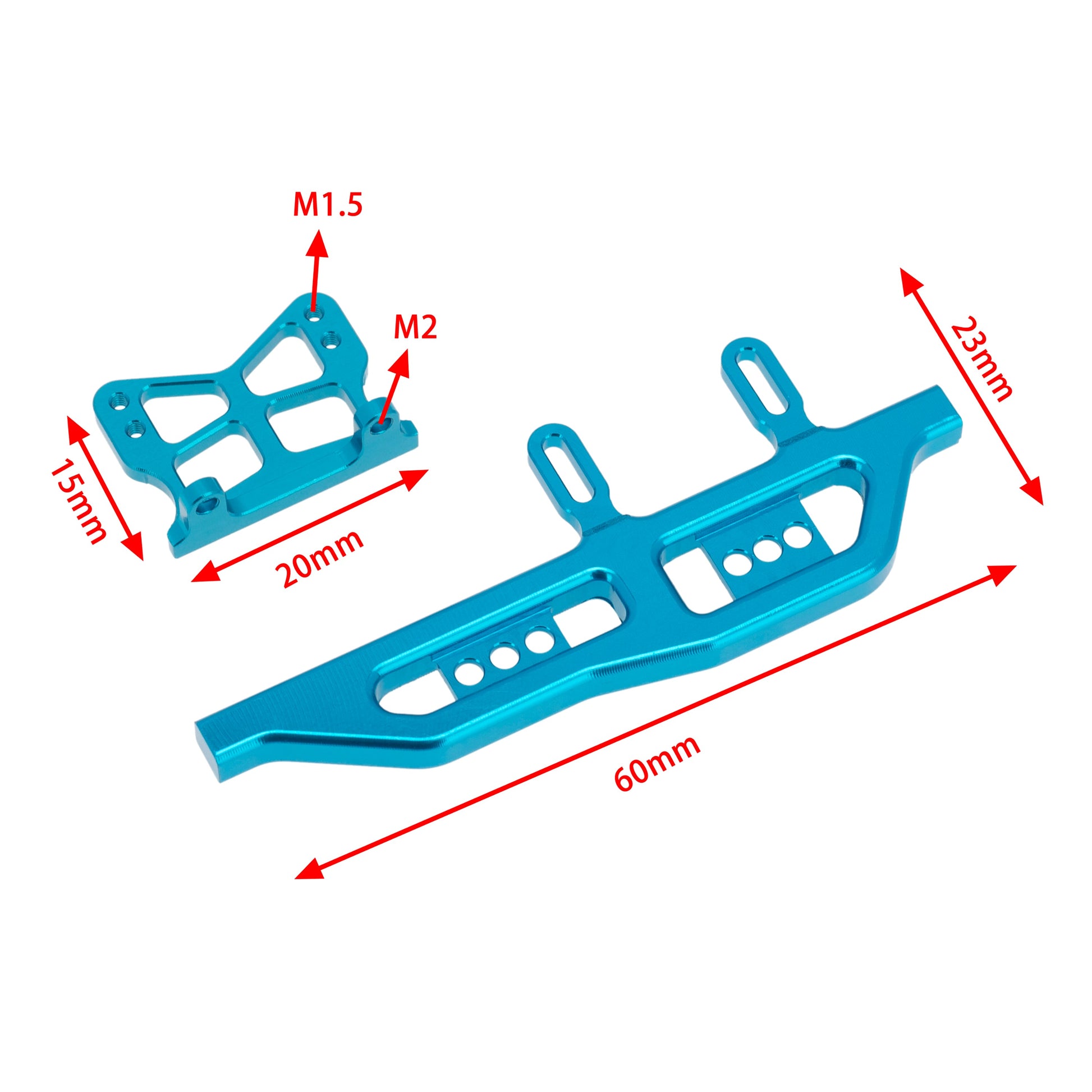 Blue SCX24 frame metal side pedals size