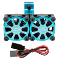 Blue RC Motor Dual Cooling Fan Heatsink