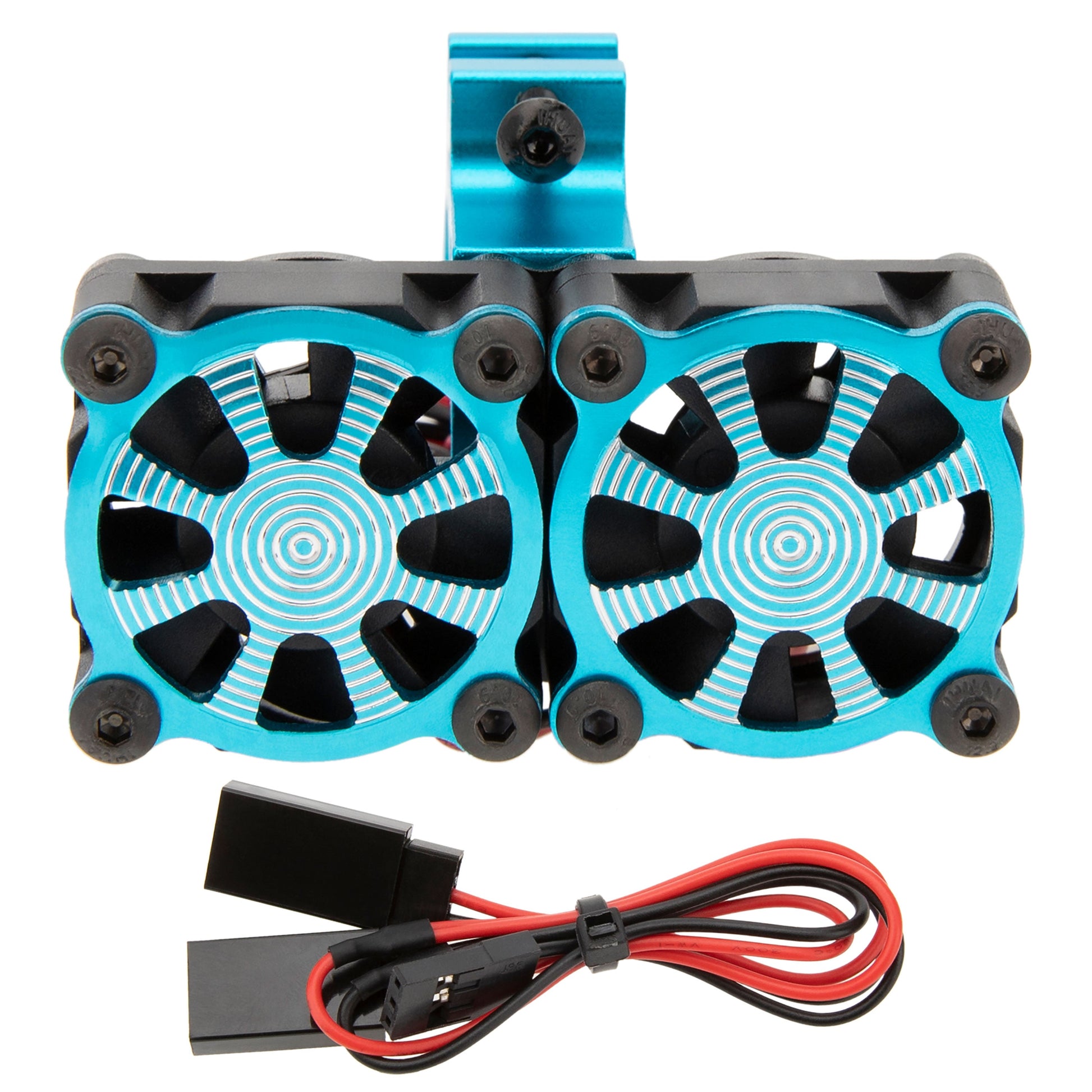 Blue RC Motor Dual Cooling Fan Heatsink