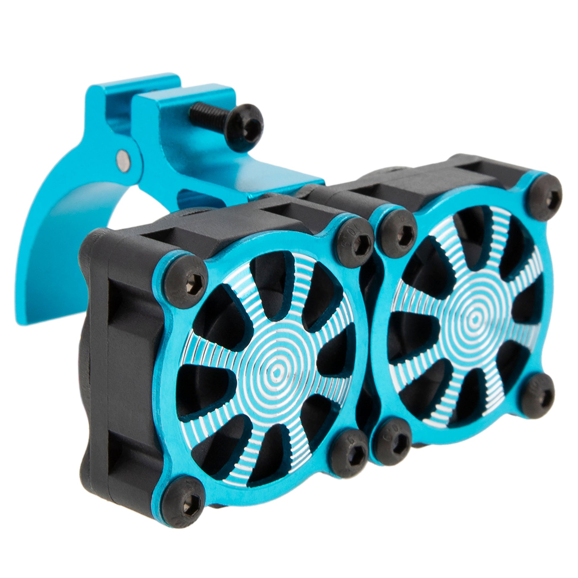 Blue RC Motor Dual Cooling Fan Heatsink