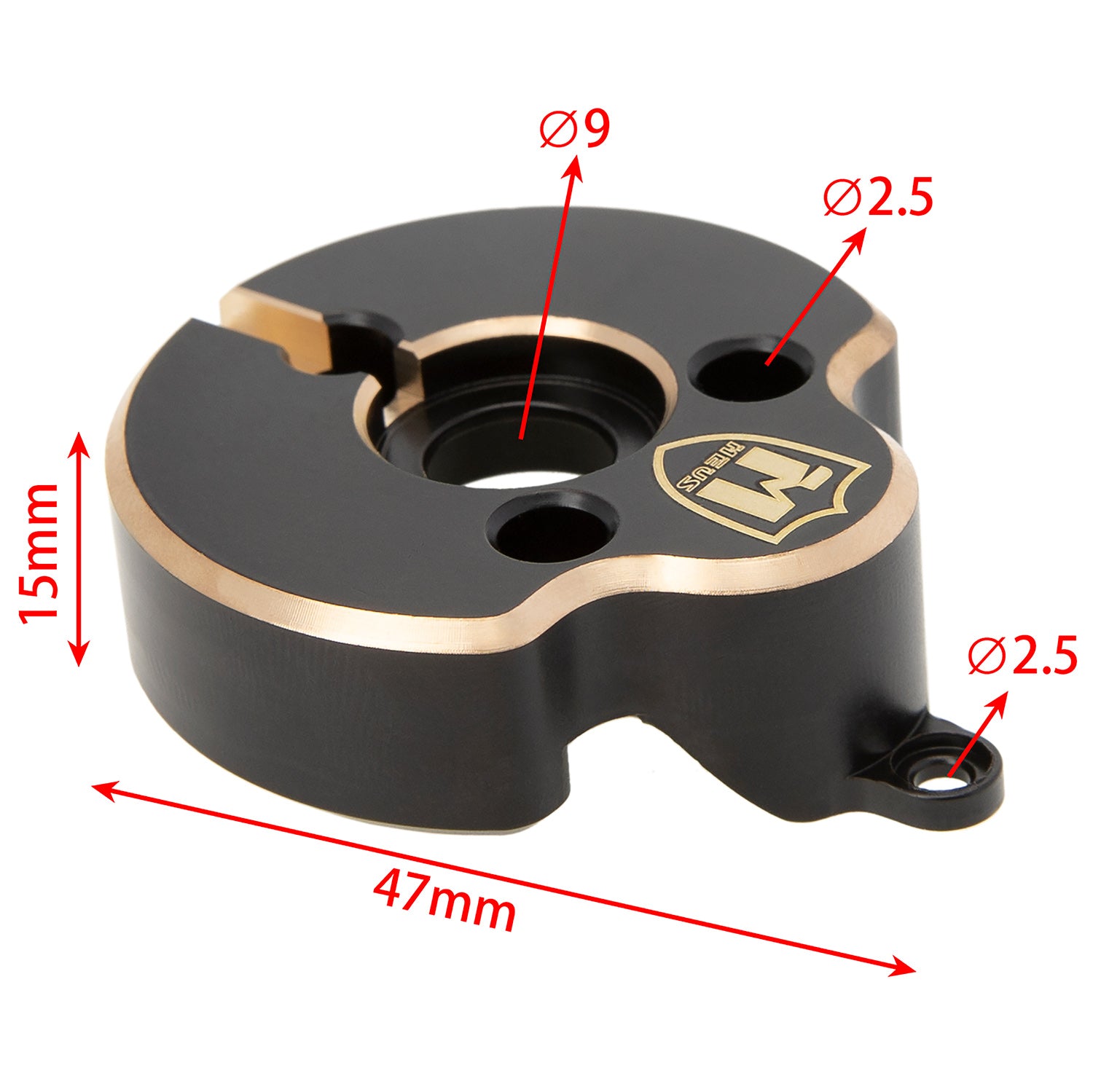 Brass rear portal axle drive housing for SCX10