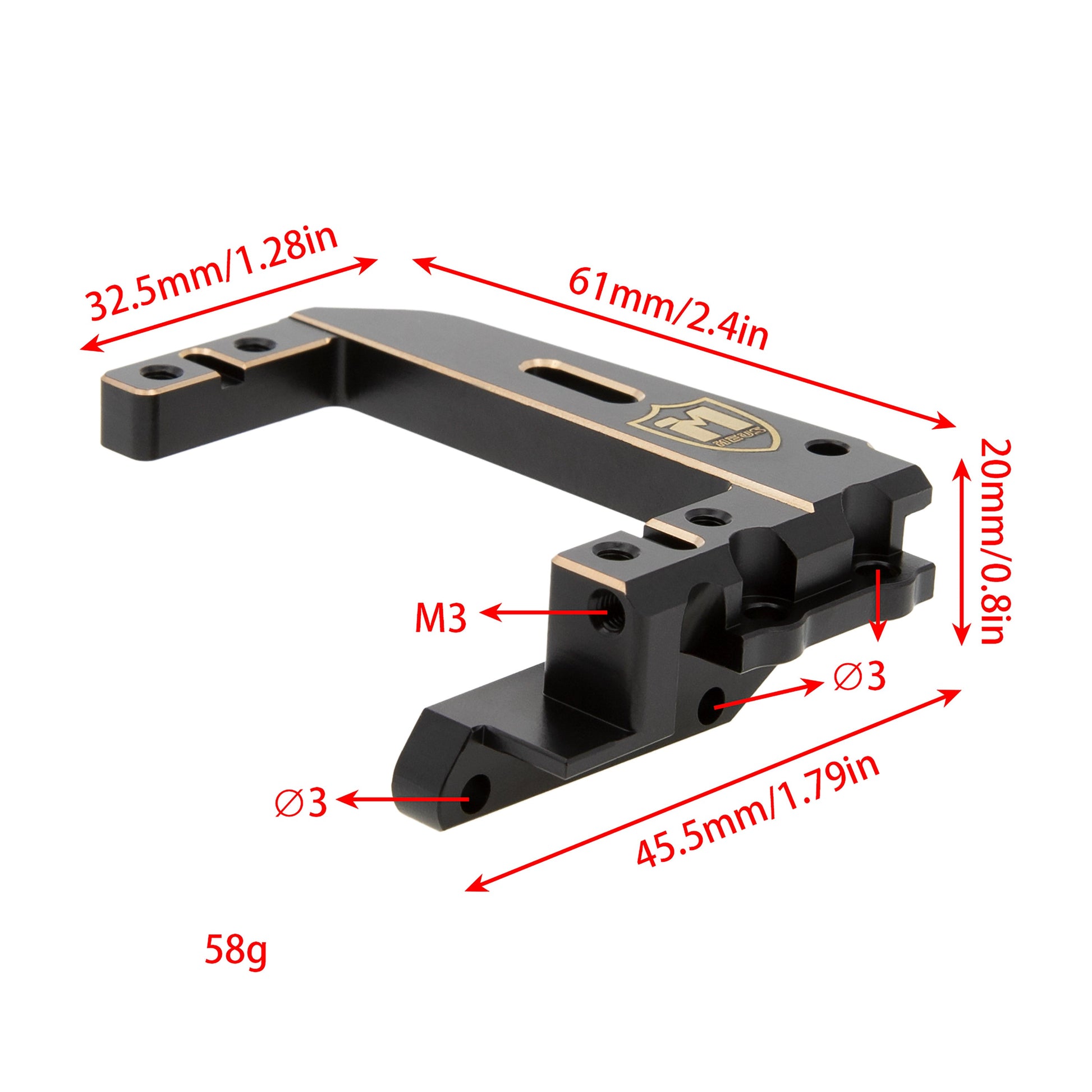 H10 Brass Servo Mount Size for Vanquish H10 Optic