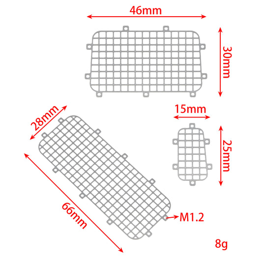 Stainless Steel Car Window Mesh Protective Nets for TRX-4M 