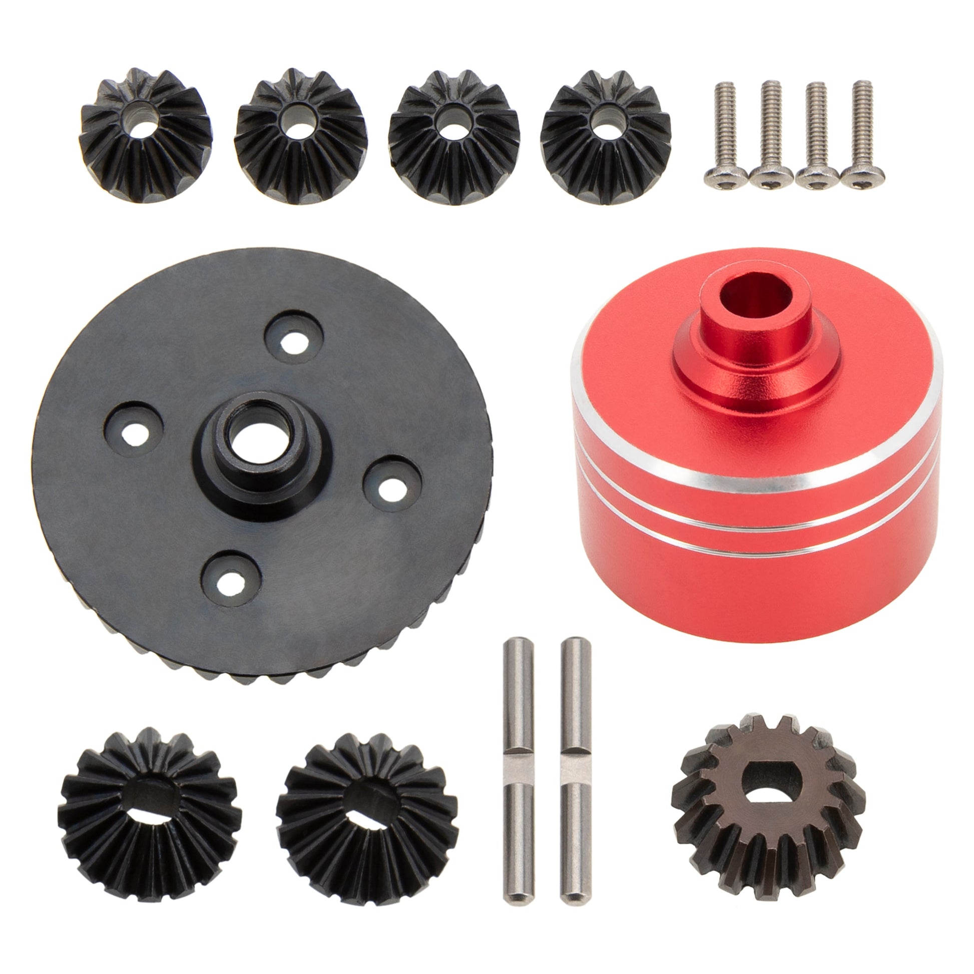 Red Metal Differential Case Steel Spur Main Gear for 1/10 Tamiya TT02 TT02B XV02 