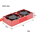 Red RC Motor Dual Cooling Fan Heatsink 25000 RPM Size