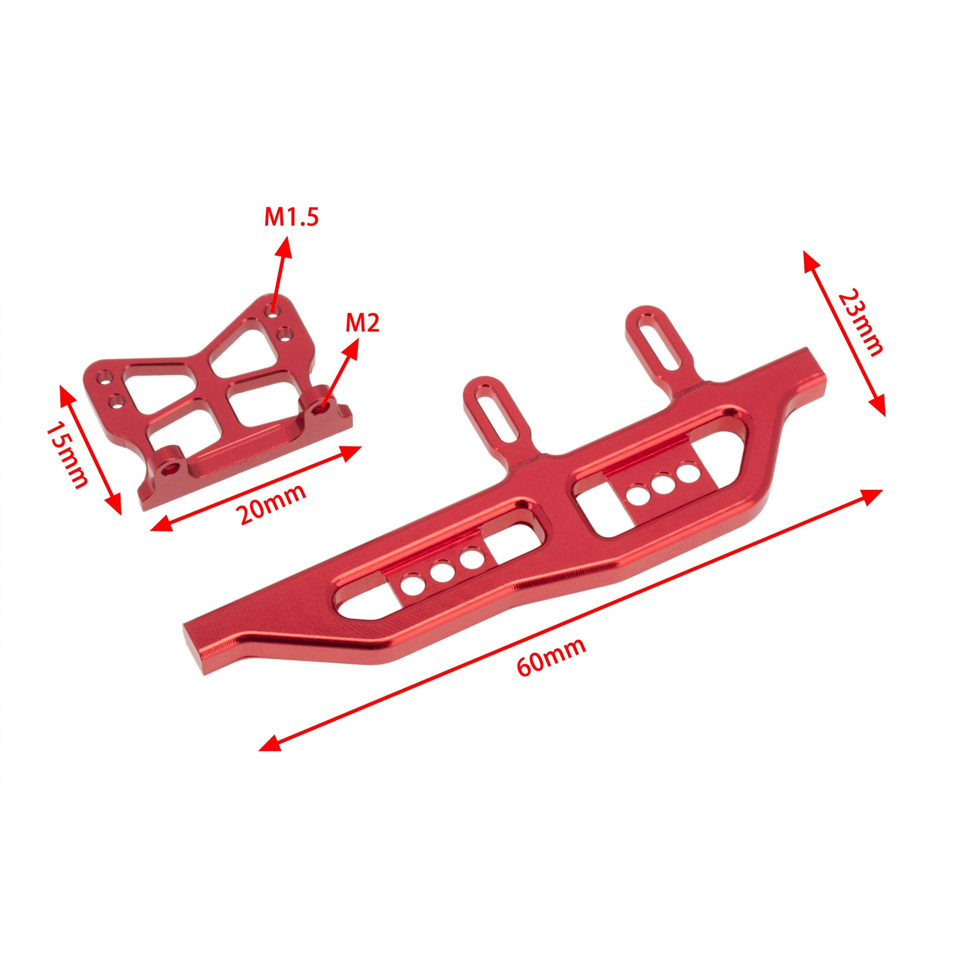 Red SCX24 frame metal side pedals size