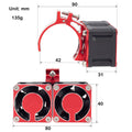 Red RC Motor Dual Heatsink with 42mm mount size