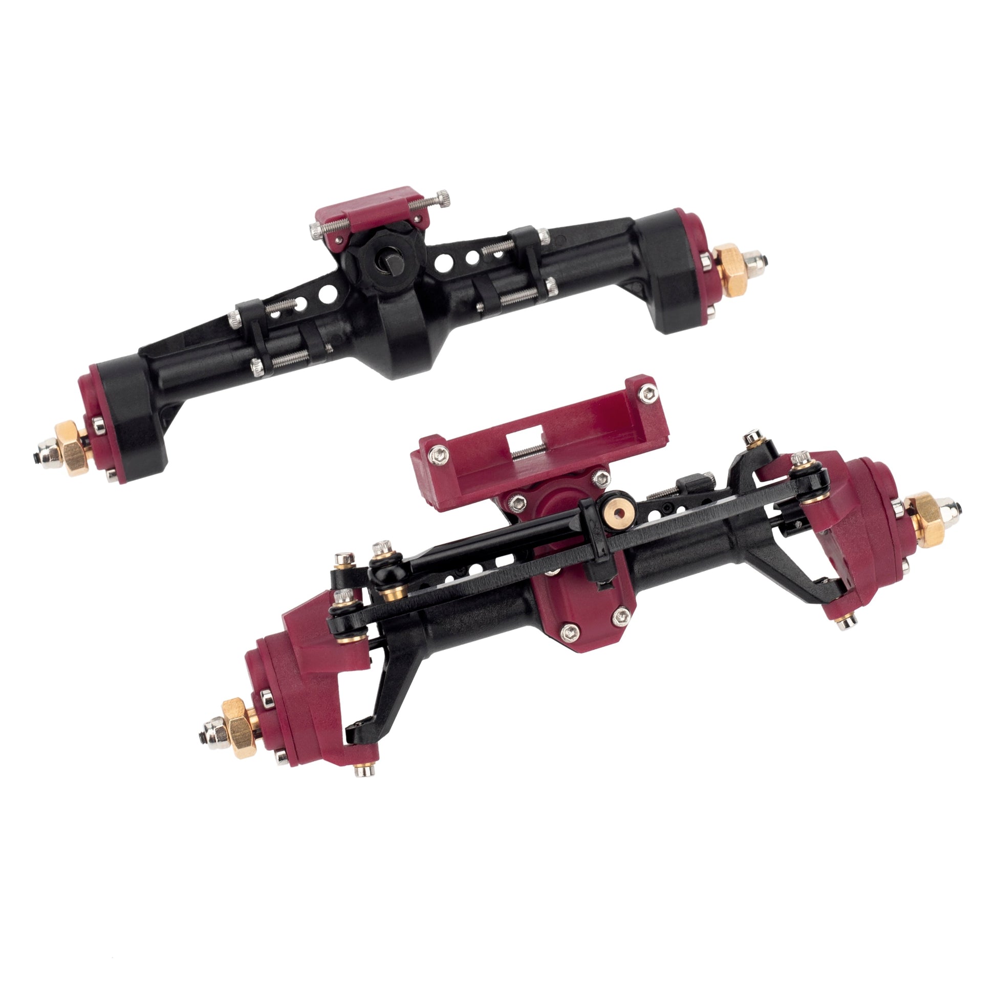 Red SCX24 Plastic Nylon Front & Rear Portal Axles 